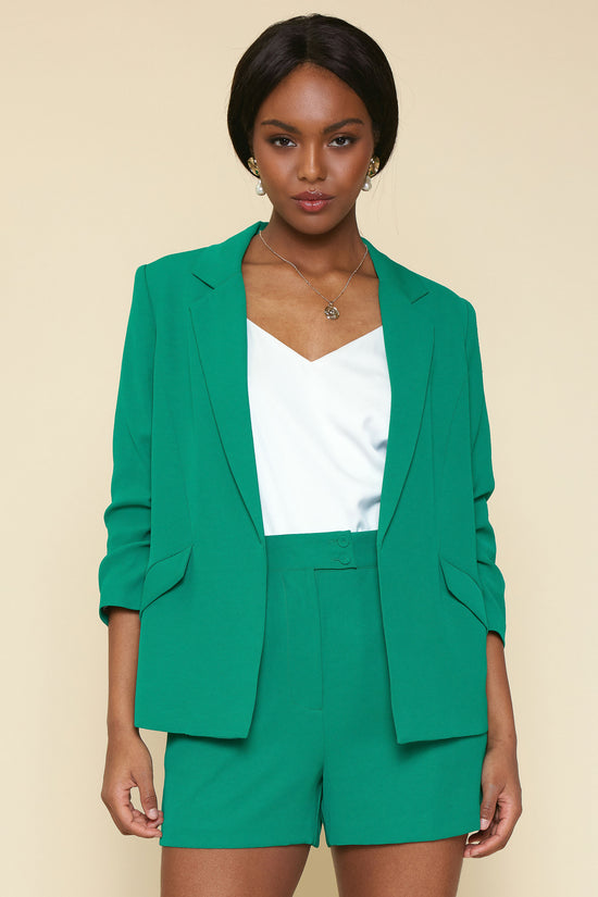 Recycled Shirred Sleeve Blazer