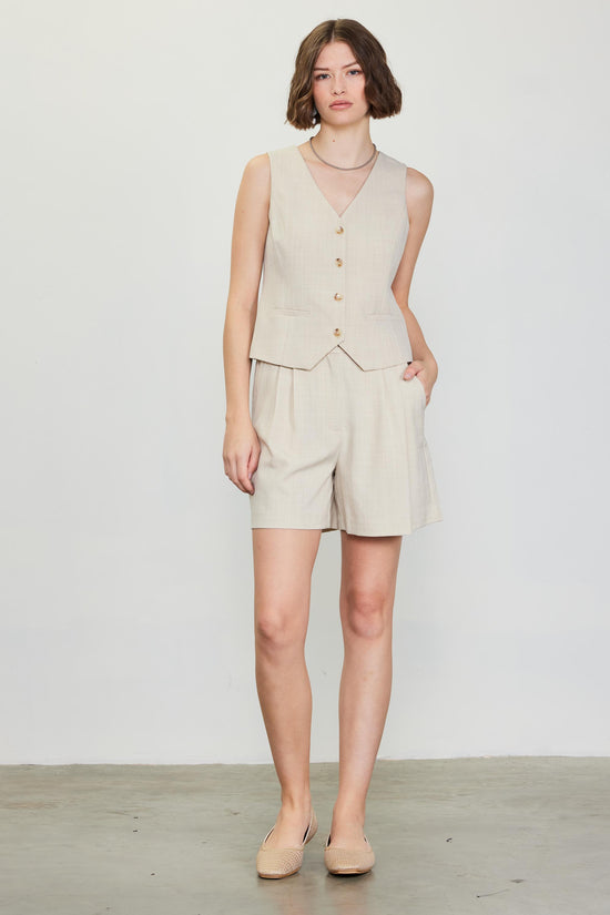 Mélange Pleated Shorts