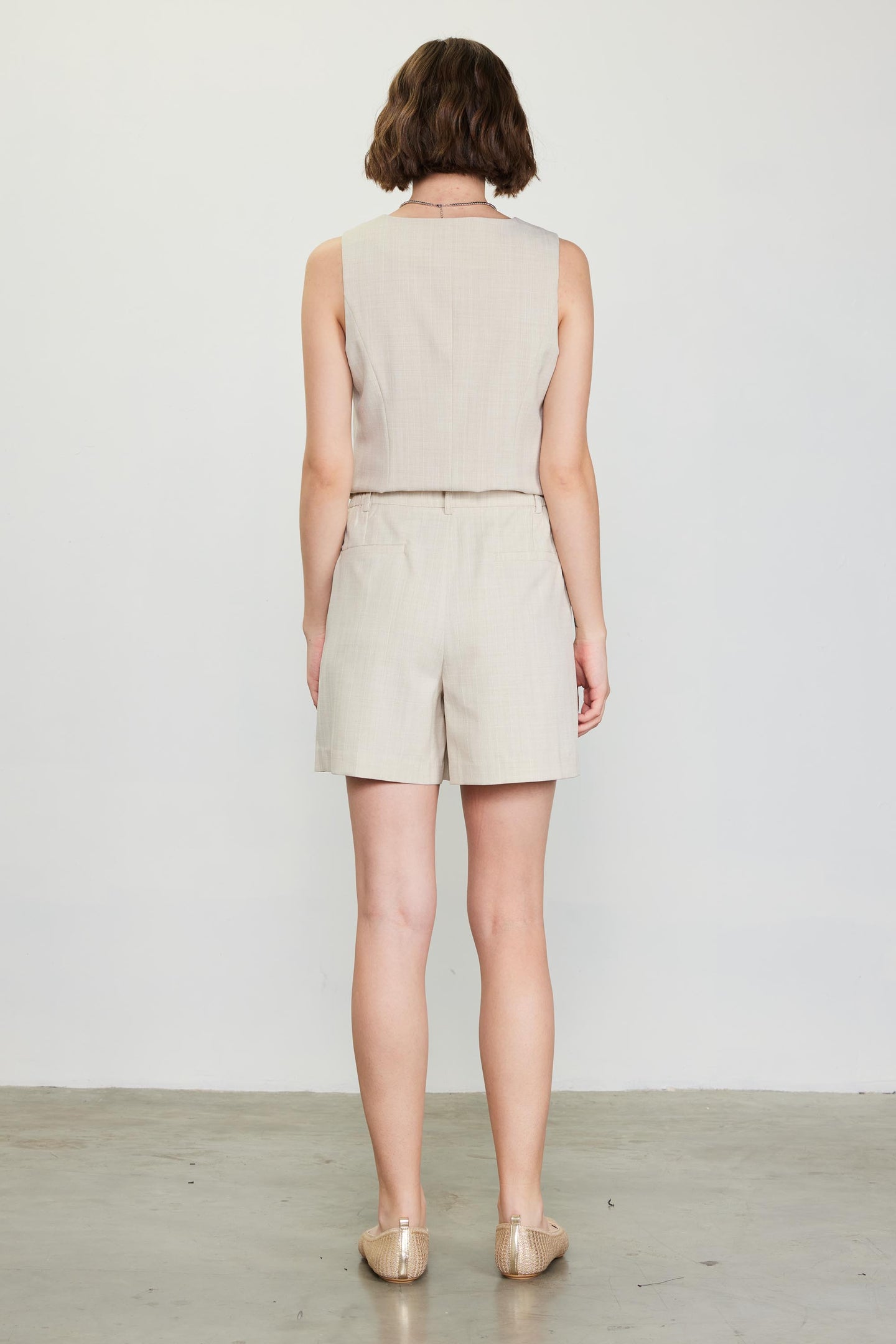 Mélange Pleated Shorts