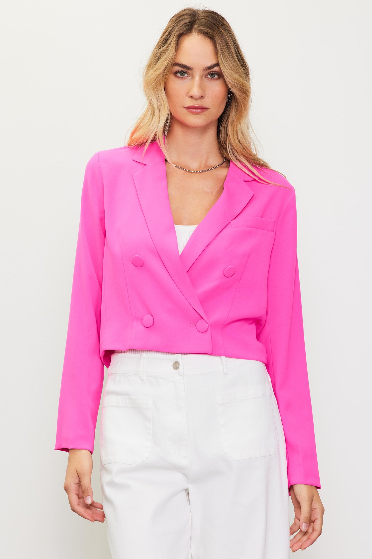 Double Breasted Crop Blazer