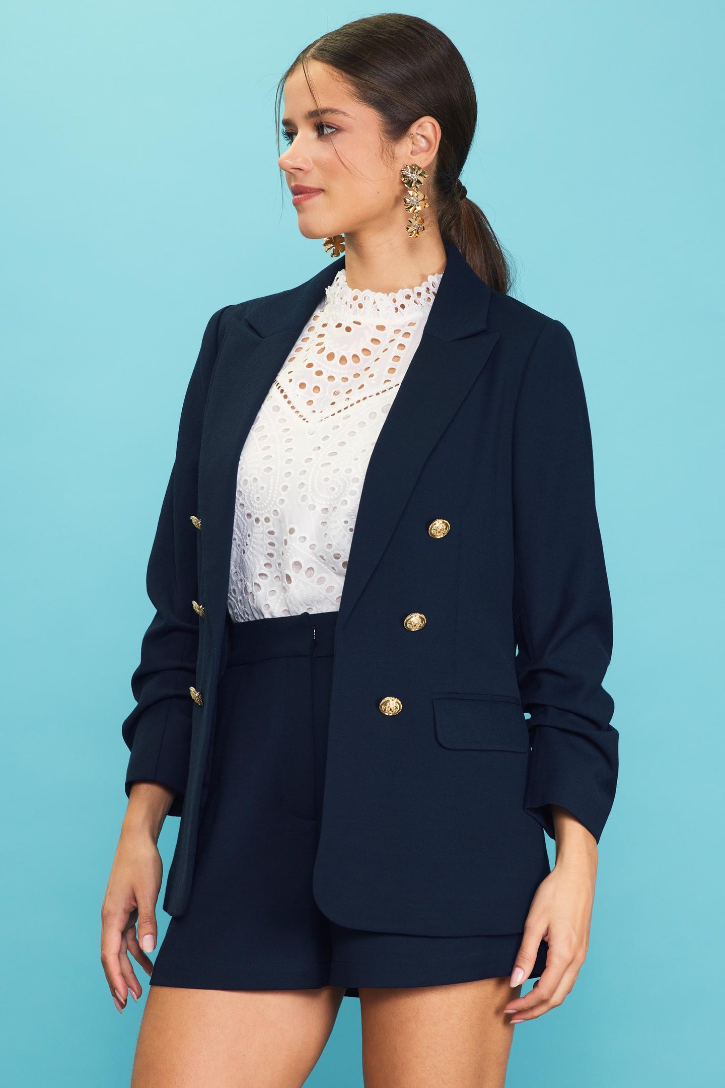 Maritime Ruched Blazer