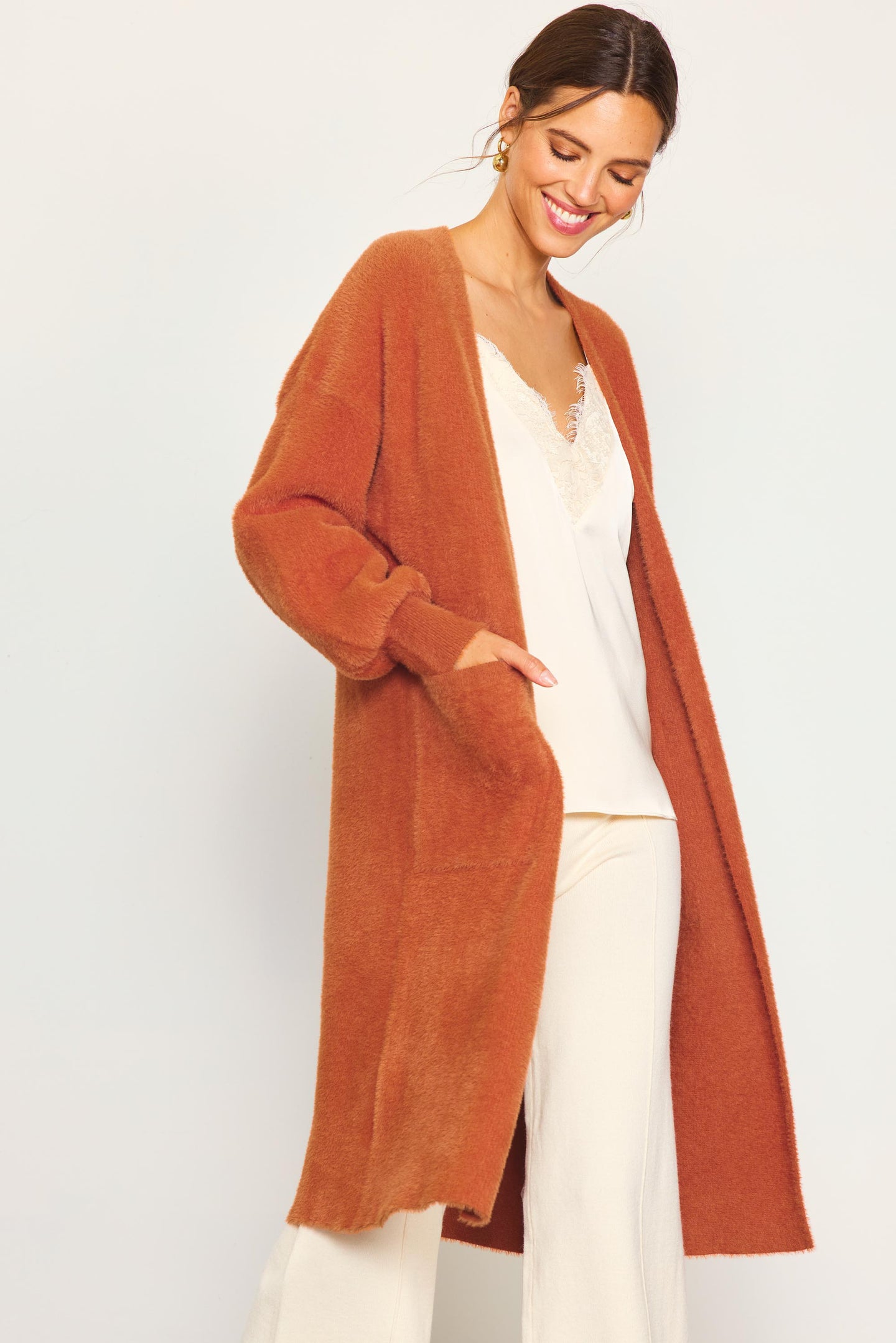 Fuzzy Longsleeve Cardigan