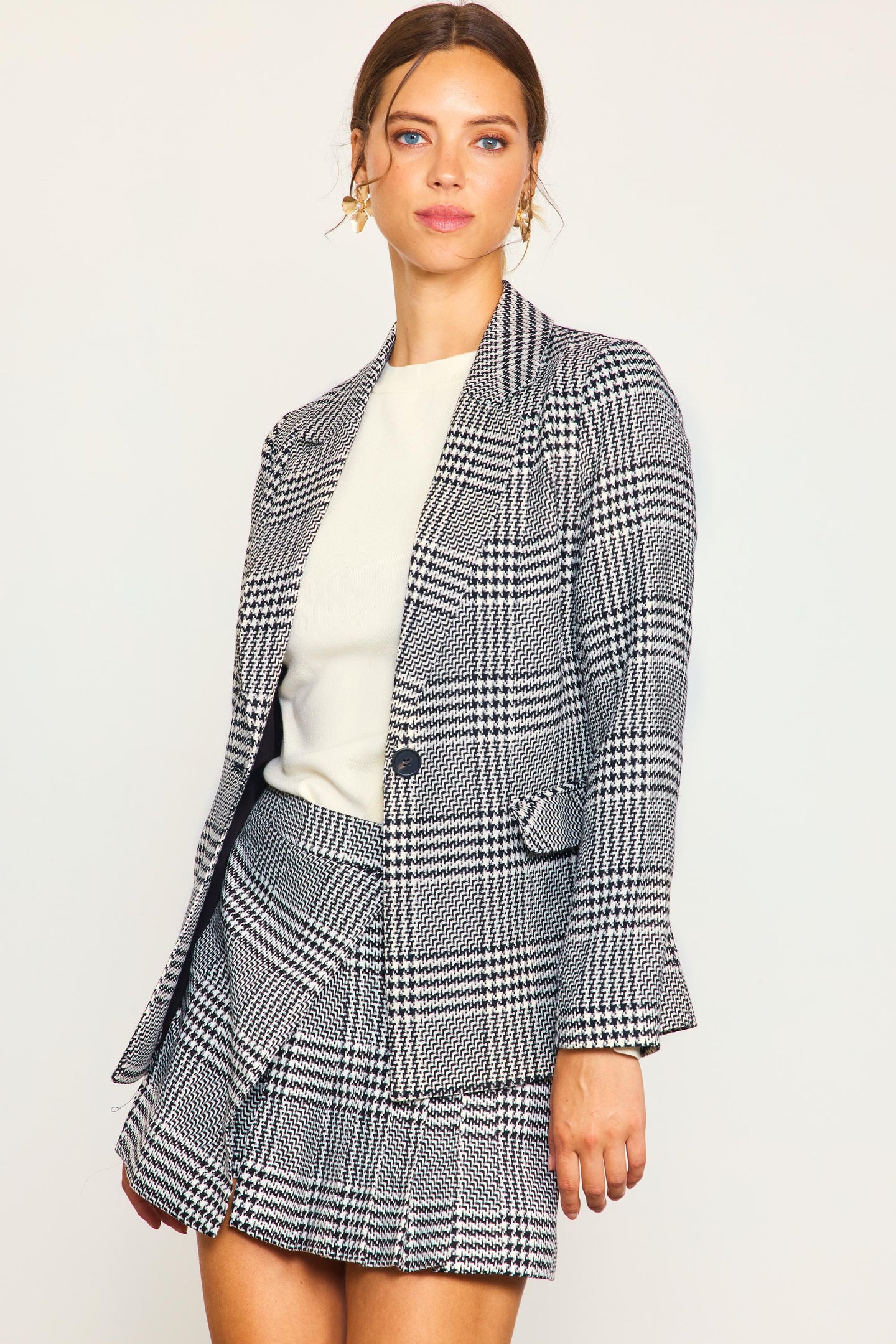 Houndstooth Tailored Blazer