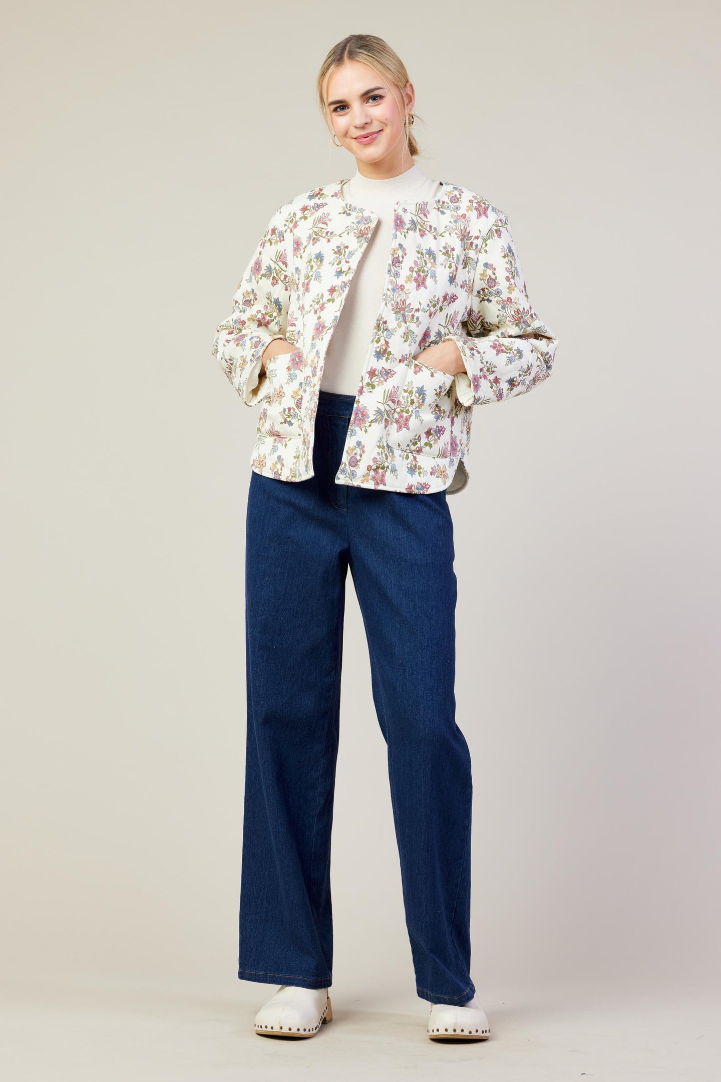 Floral Print Quilted Jacket