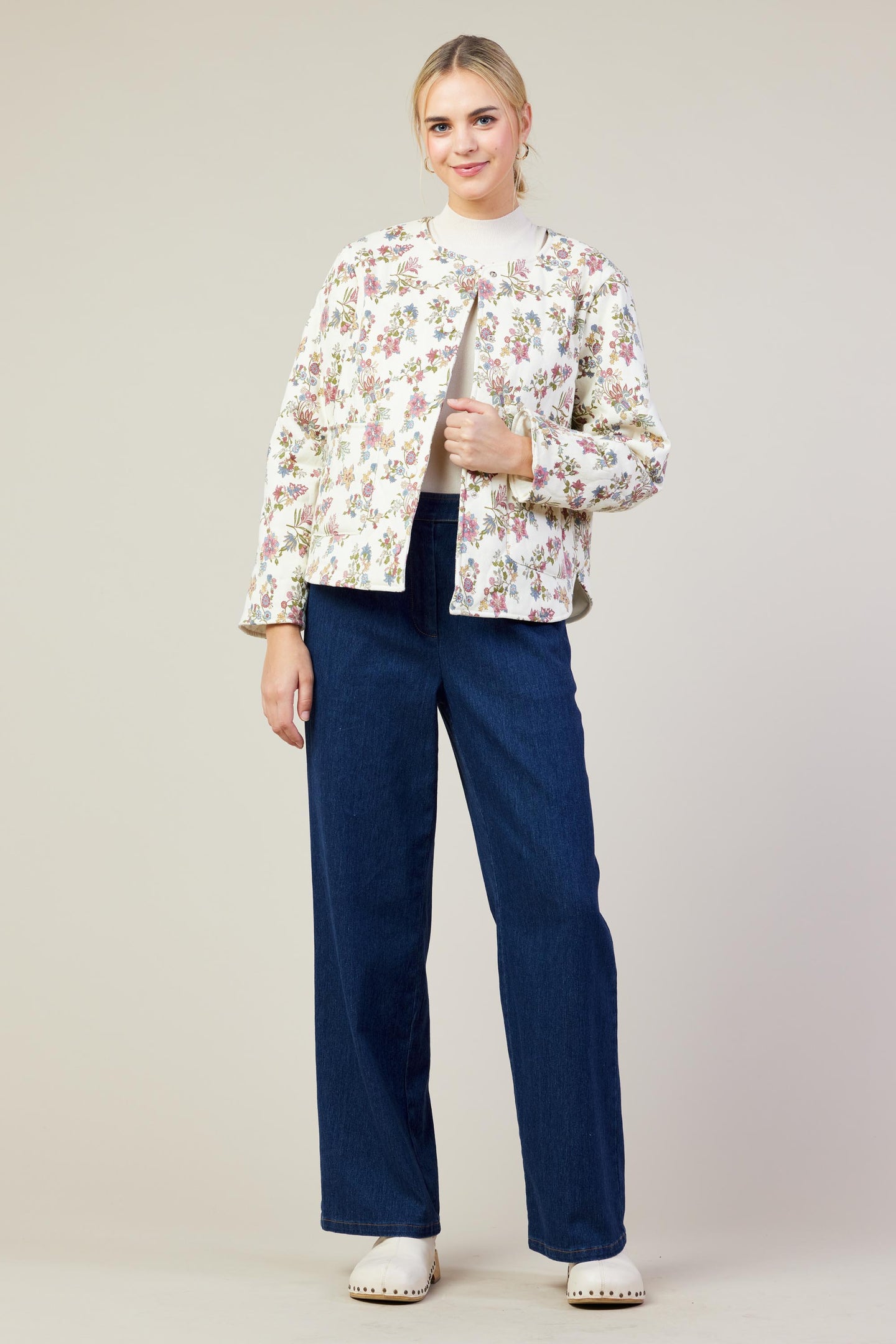 Floral Print Quilted Jacket