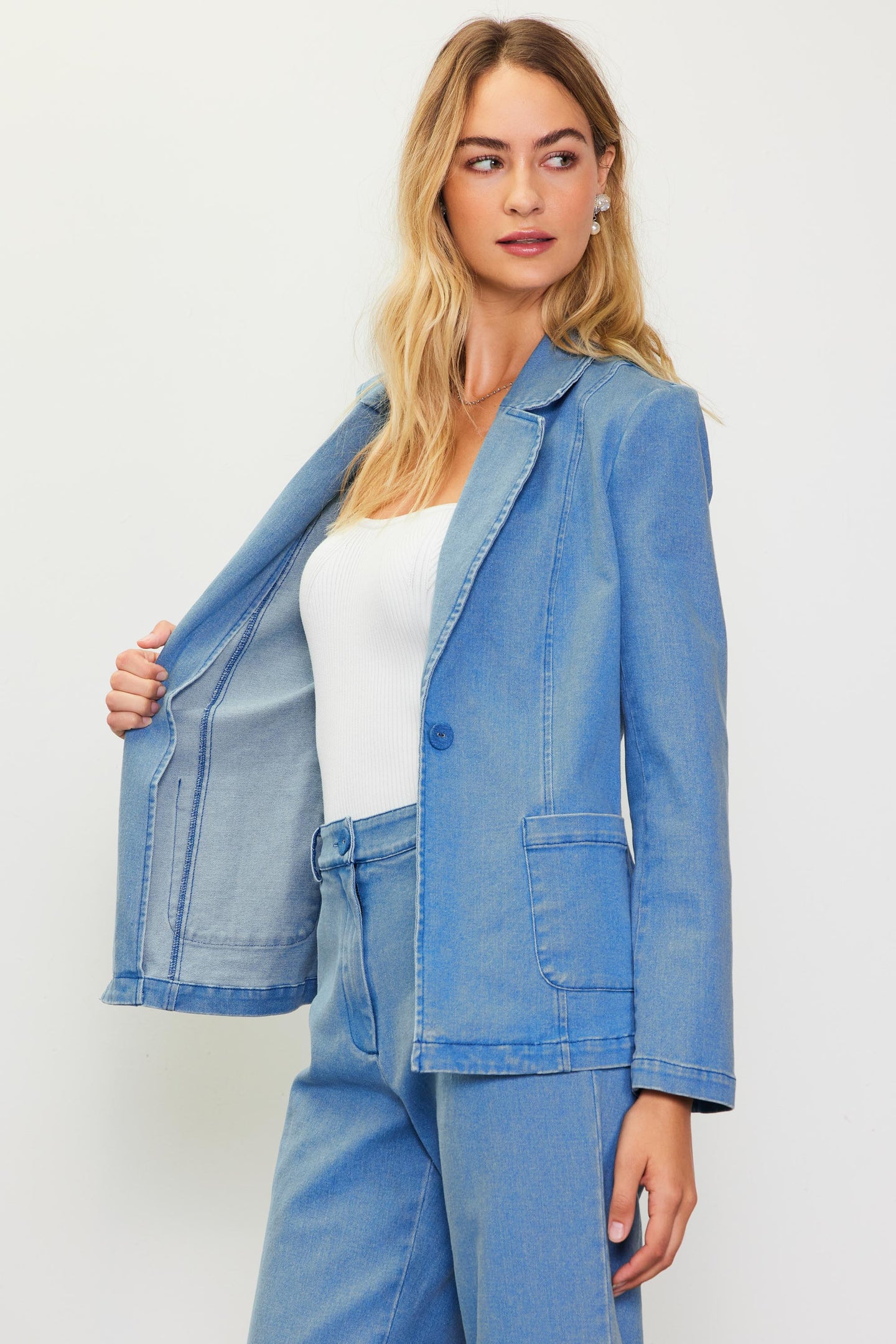 Washed Denim Blazer