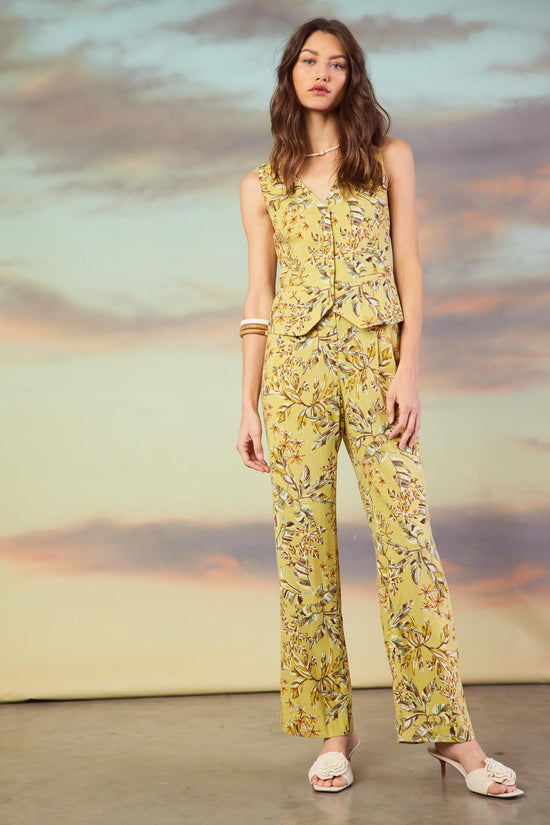 Ilona Floral Print Linen Pants