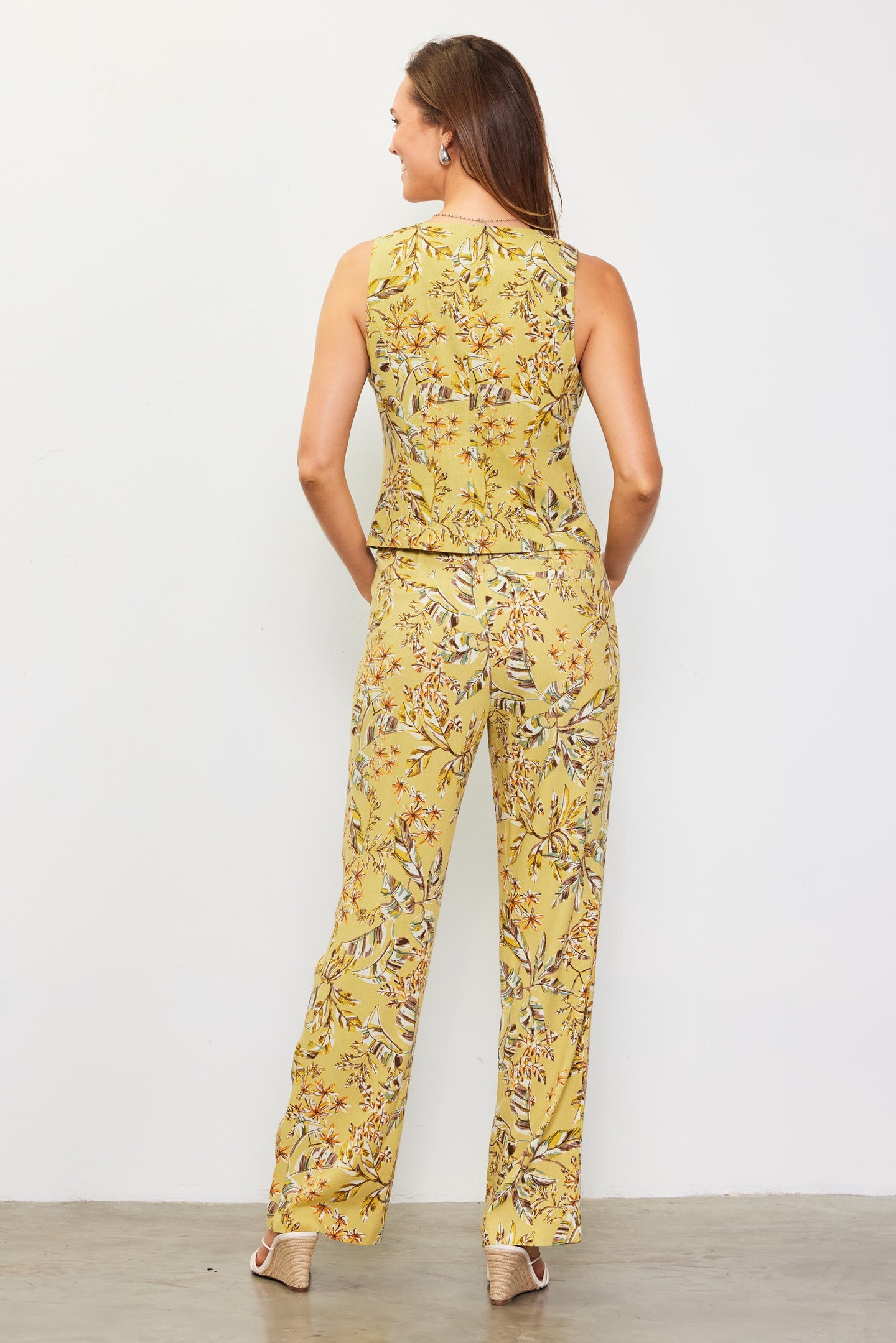 Ilona Floral Print Linen Pants