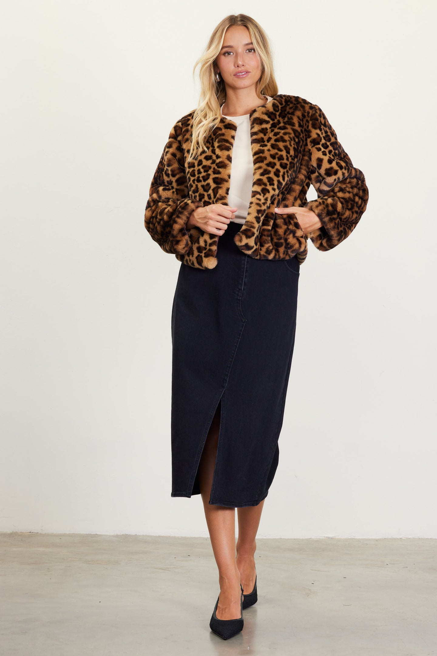 Leopard Faux Fur Jacket