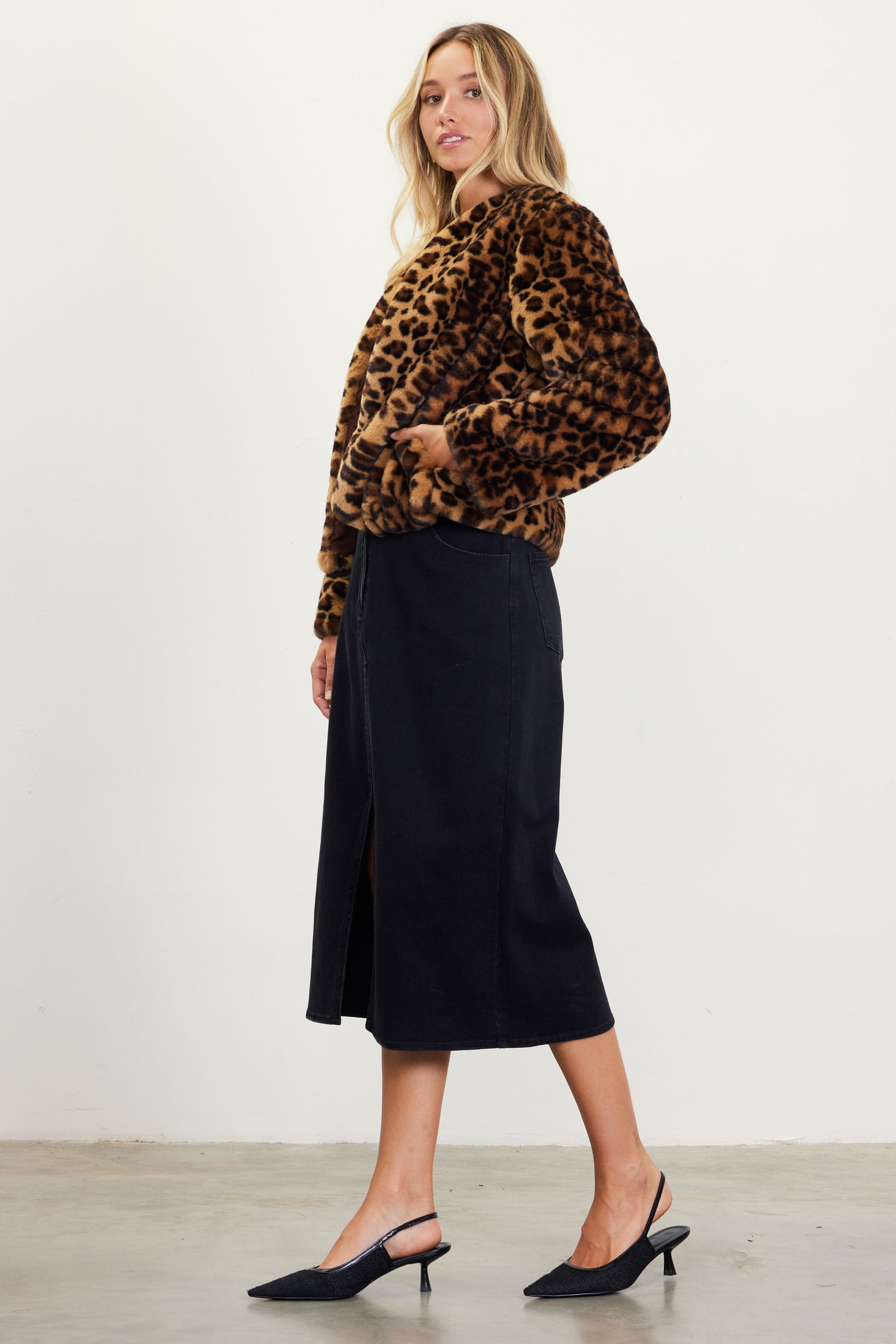 Leopard Faux Fur Jacket