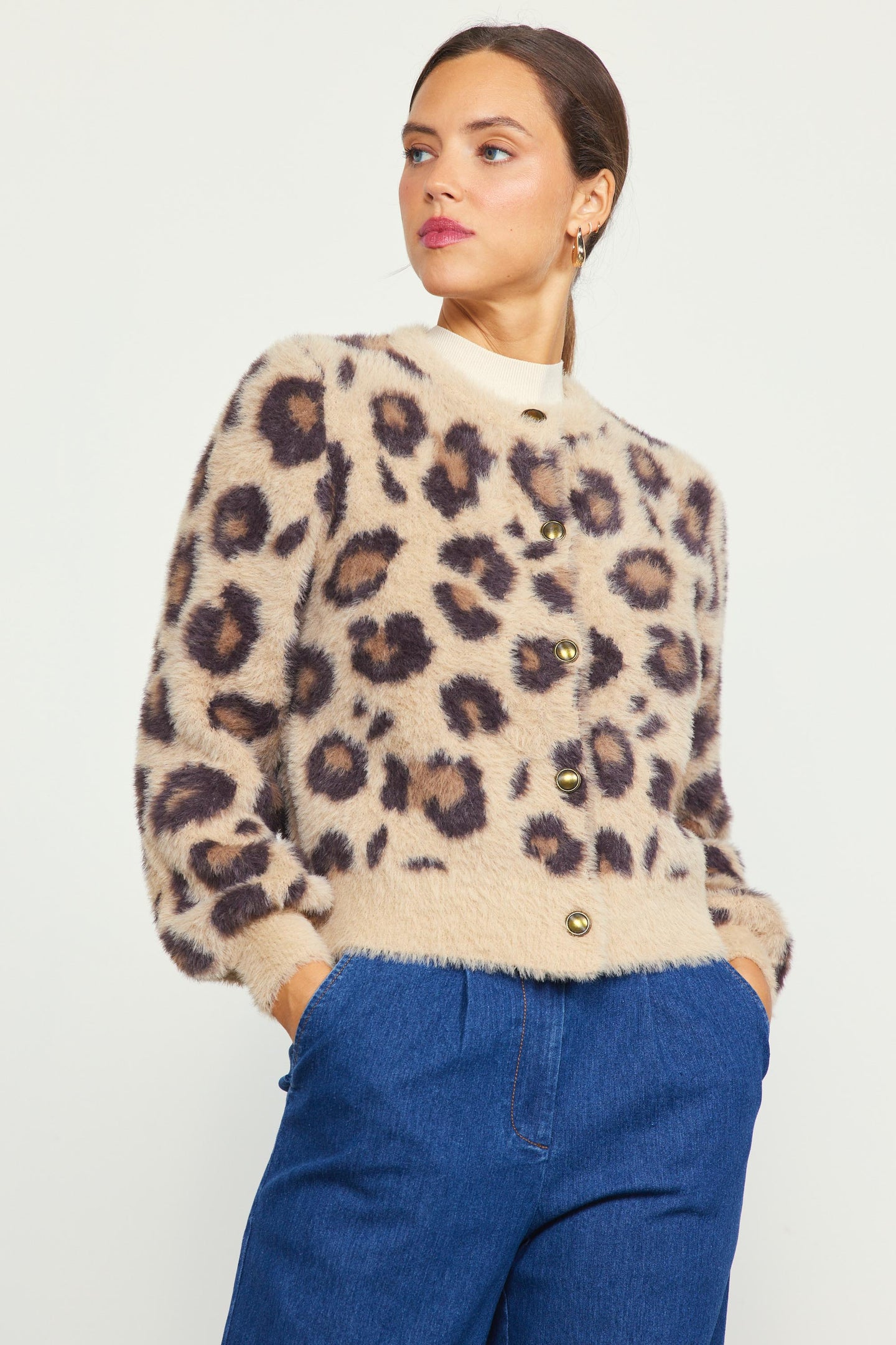 Leopard Fuzzy Cardigan