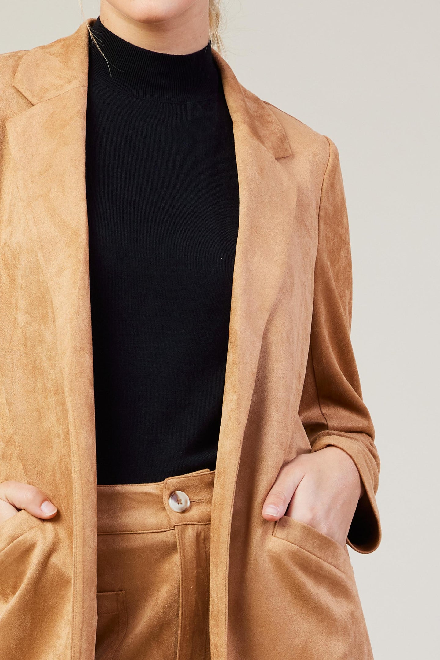 Faux Suede Duster Coat