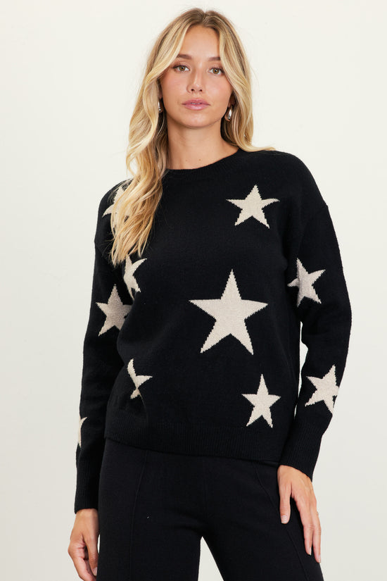 Lurex Star Print Sweater