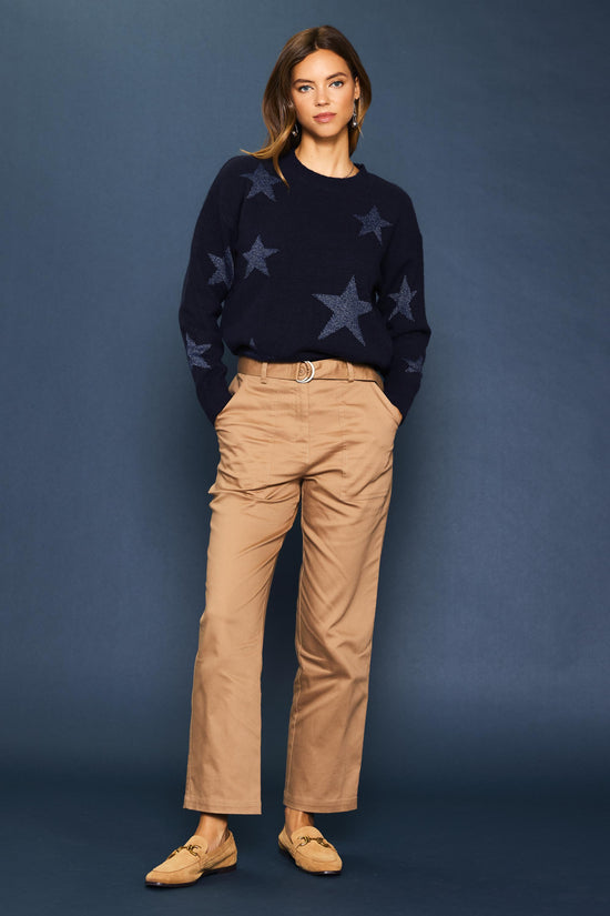 Lurex Star Print Sweater