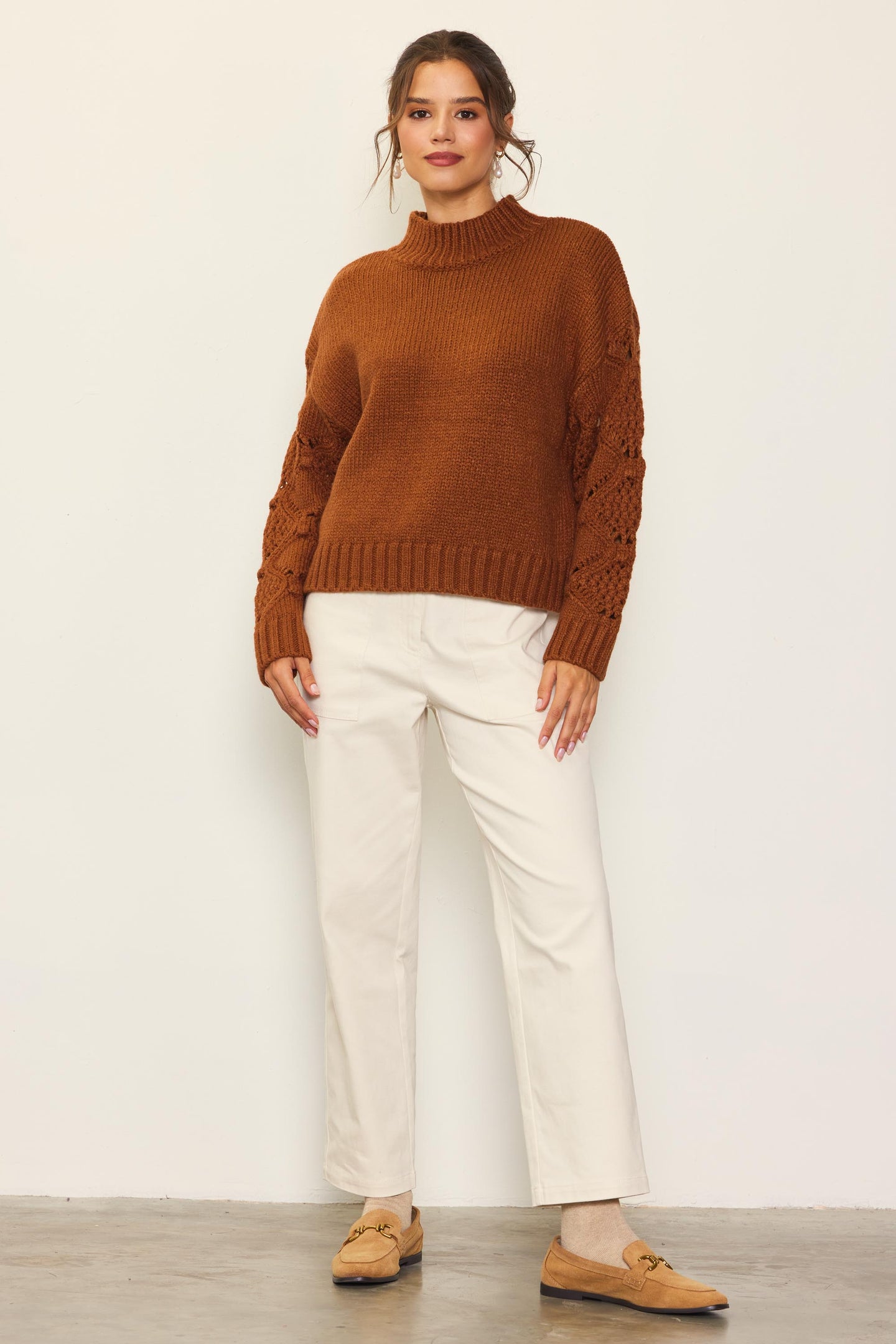 Ribbed Mock Neck Sweater