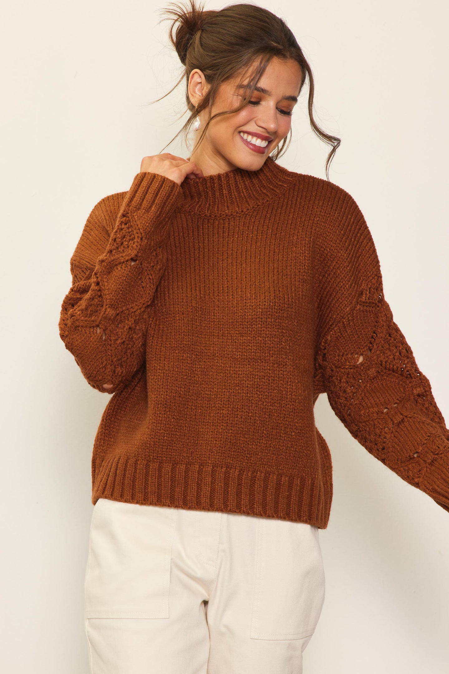 Ribbed Mock Neck Sweater