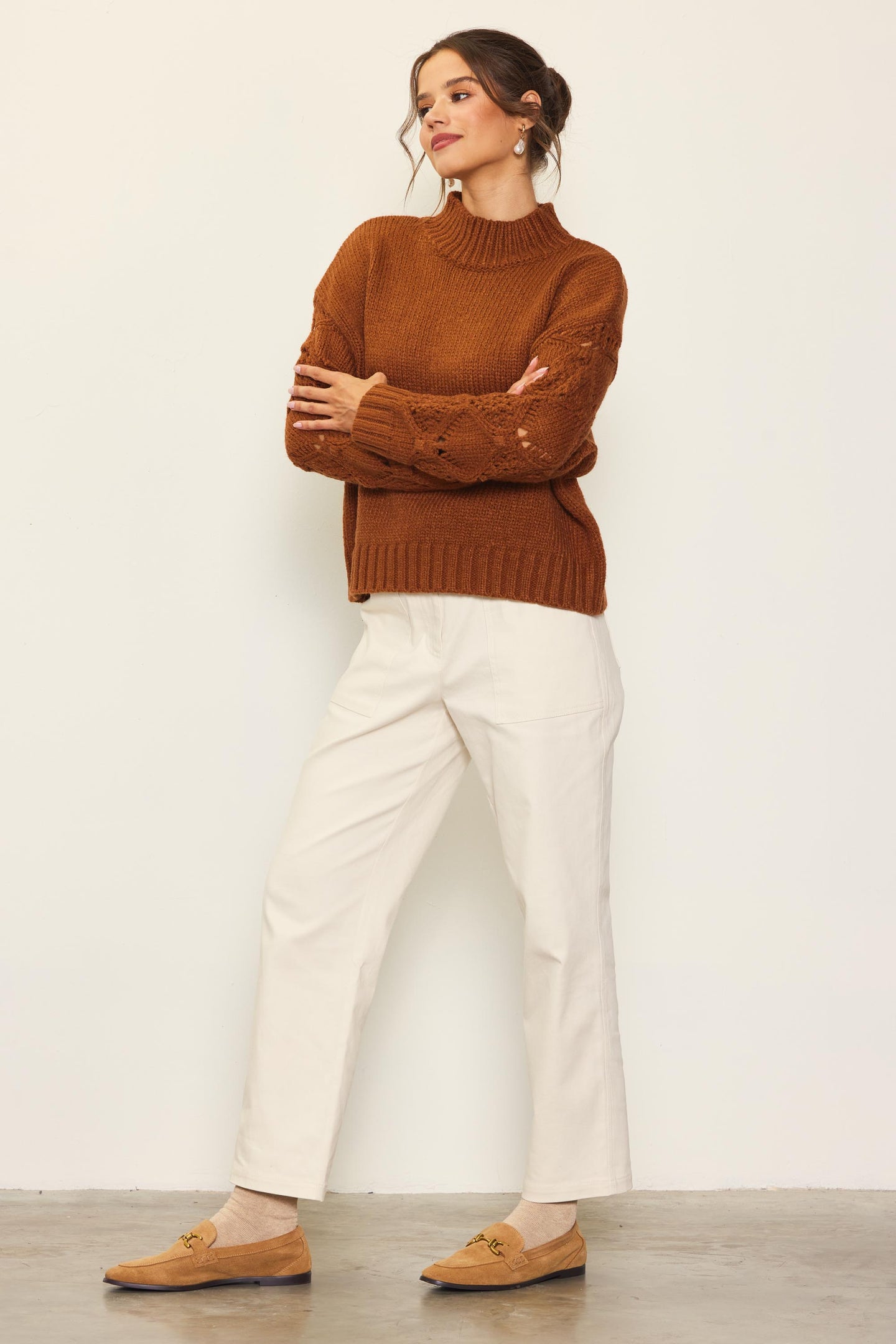 Ribbed Mock Neck Sweater