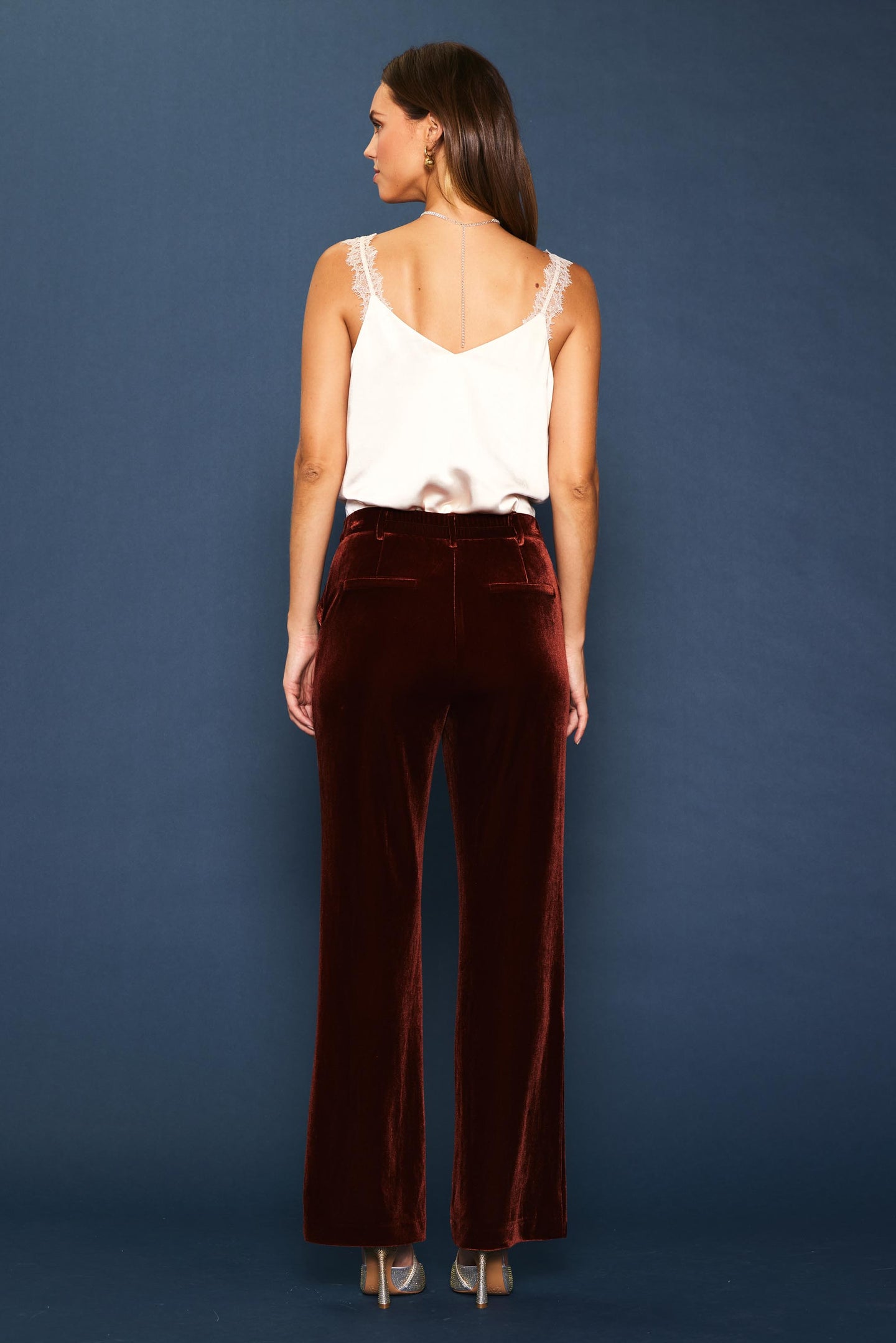 Velvet Wide Leg Pants