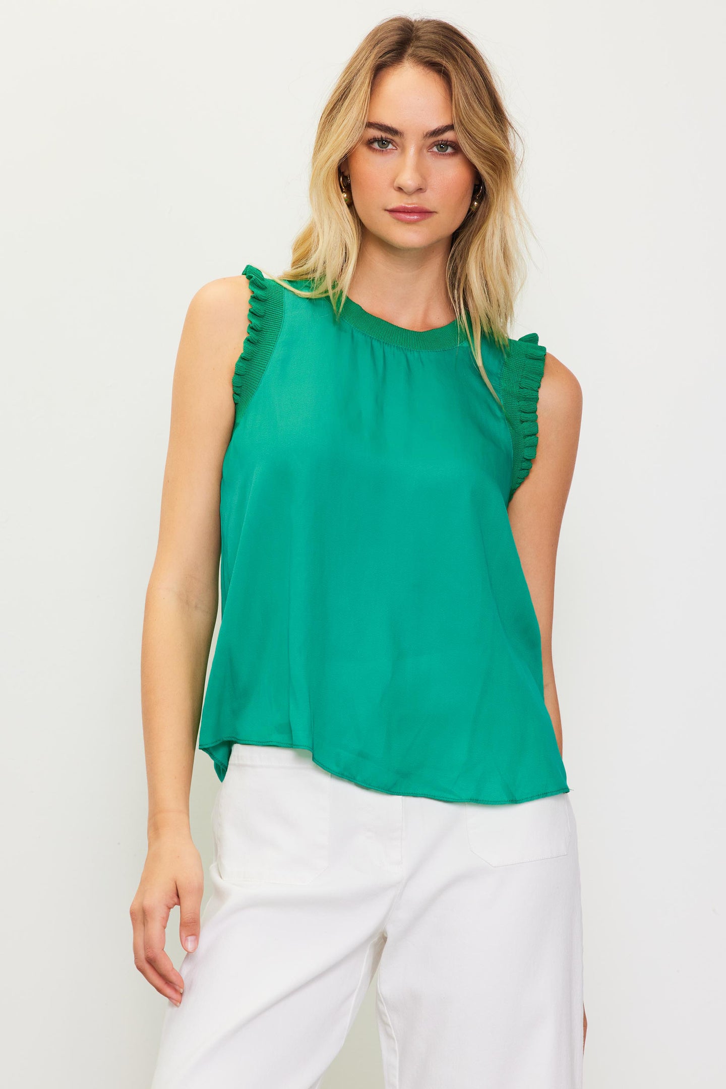 Ruffle Detail Woven Top