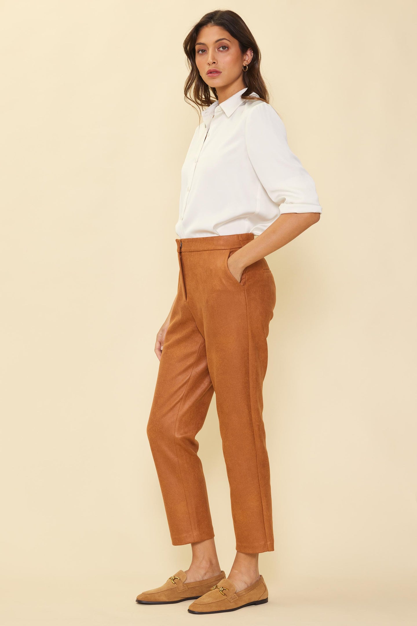 Coated Ponte Pants