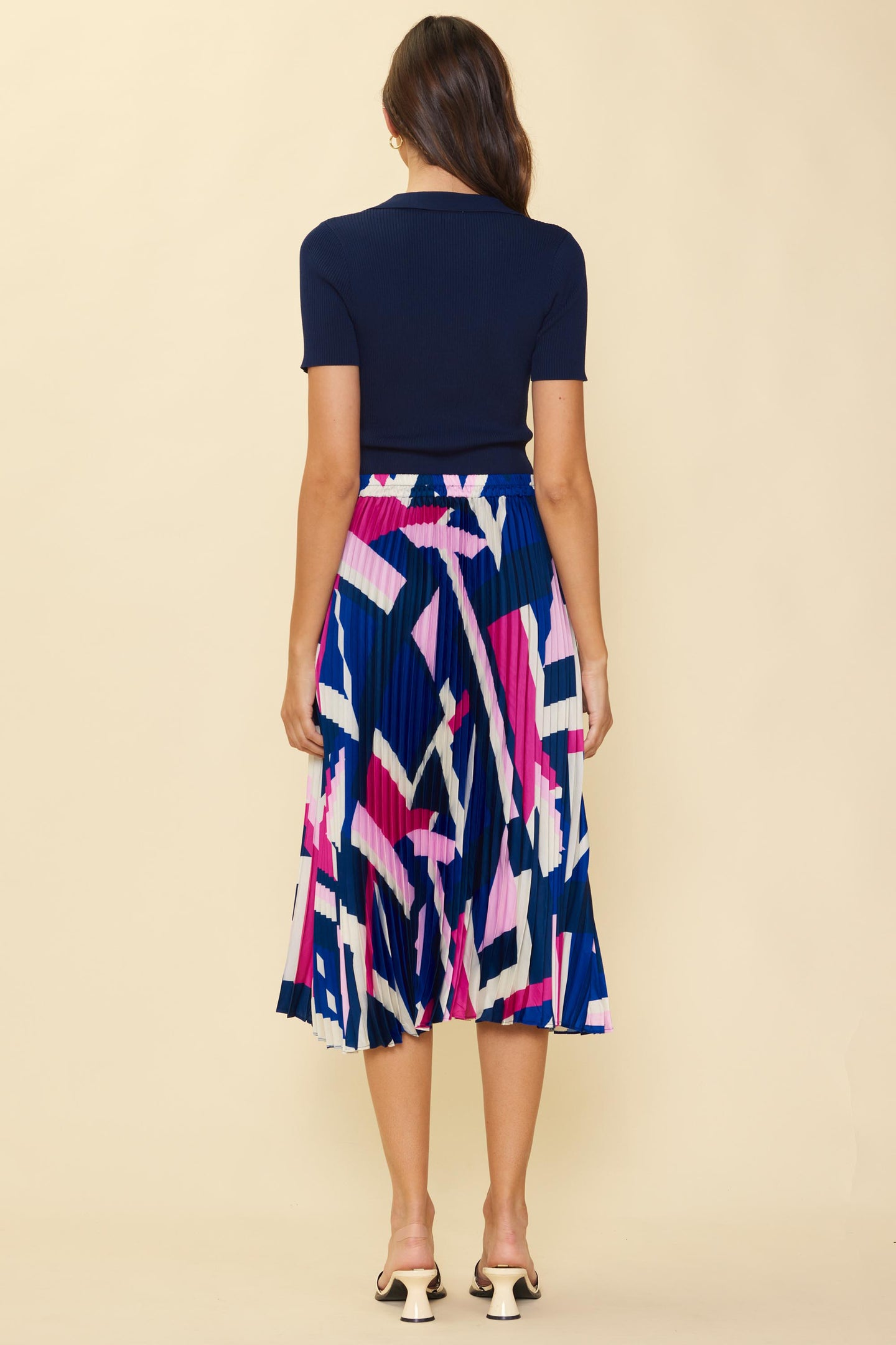 Geo Print Pleated Skirt