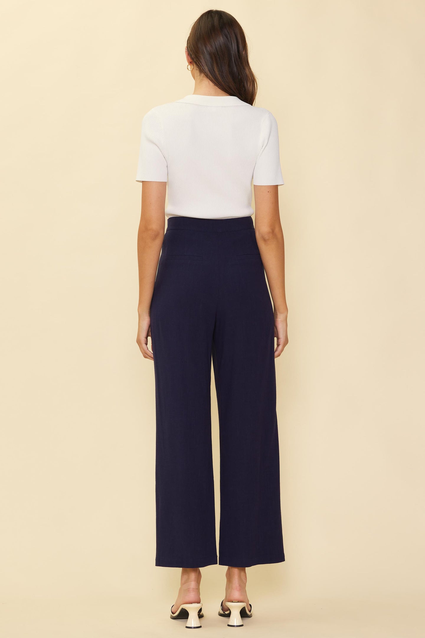 Linen Pintuck Wide Pants