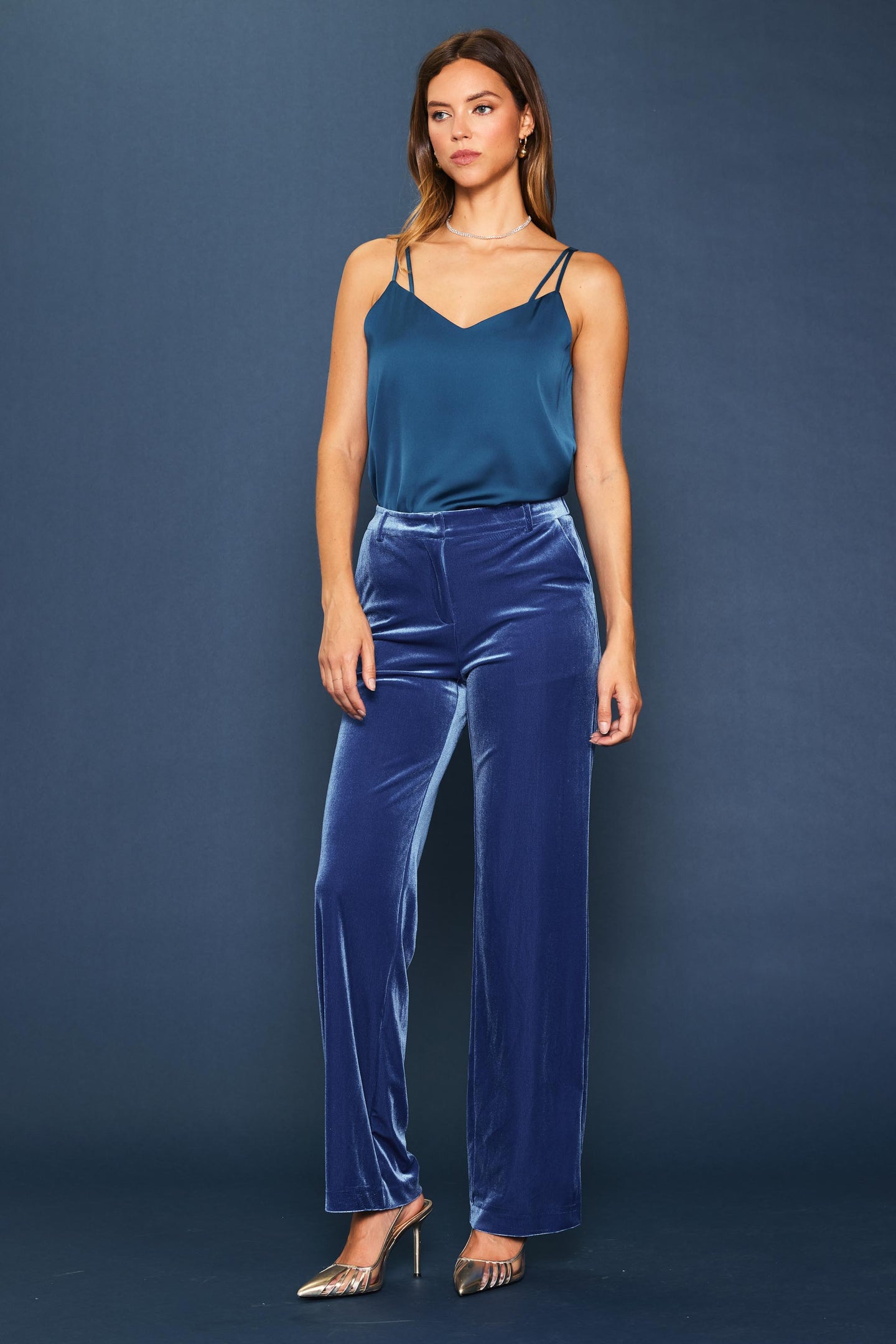 Velvet Wide Leg Pants