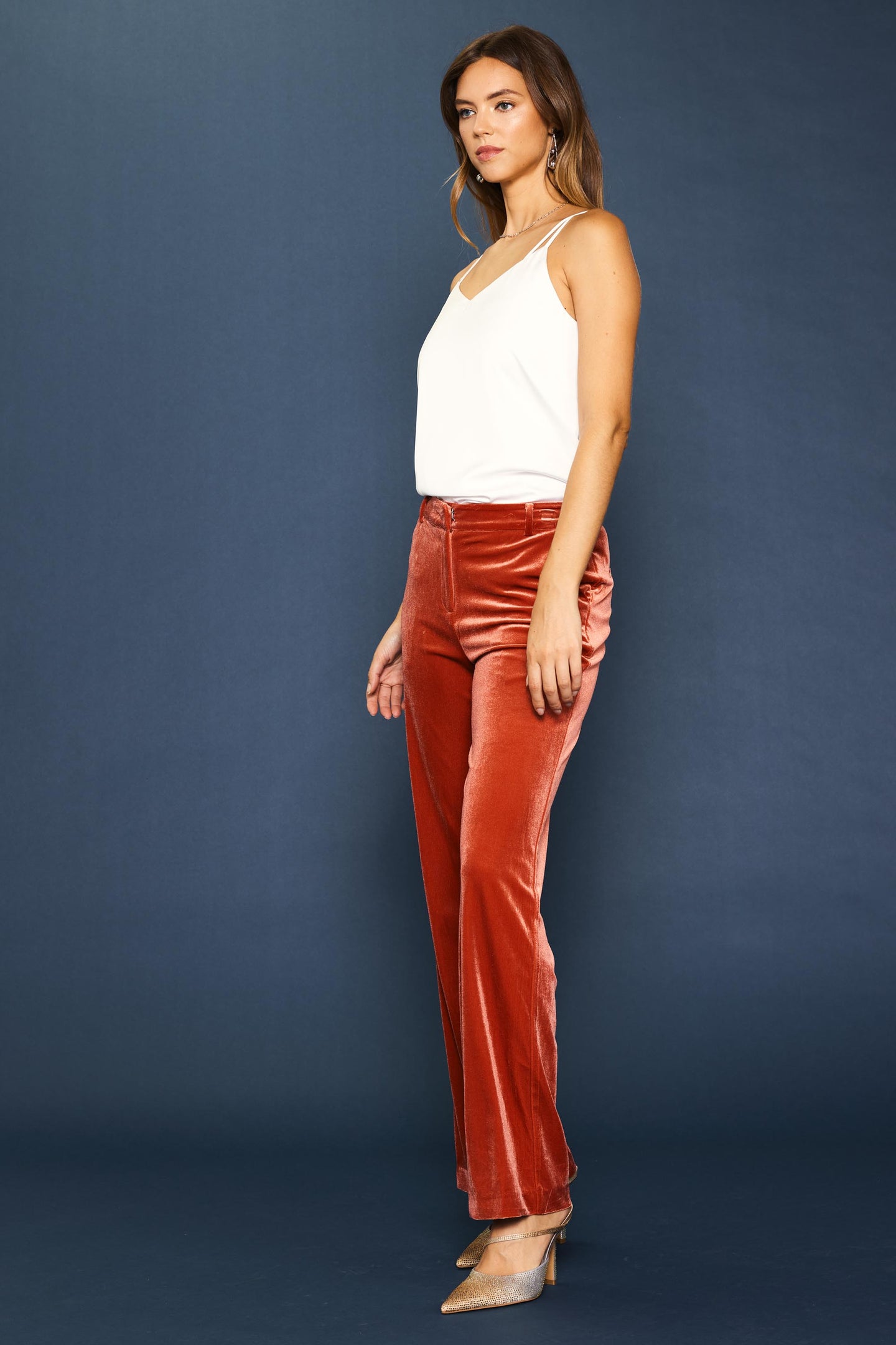 Velvet Wide Leg Pants