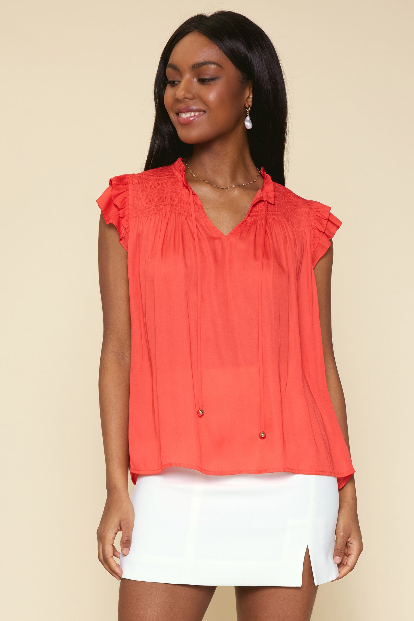 Gwynne Ruffle Short Sleeve Top