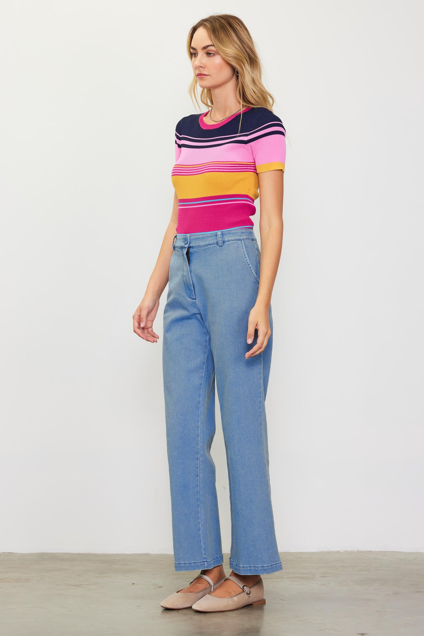 Multicolor Stripe Knit Top