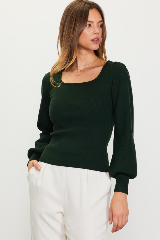 Longsleeve Square Neck Sweater Top