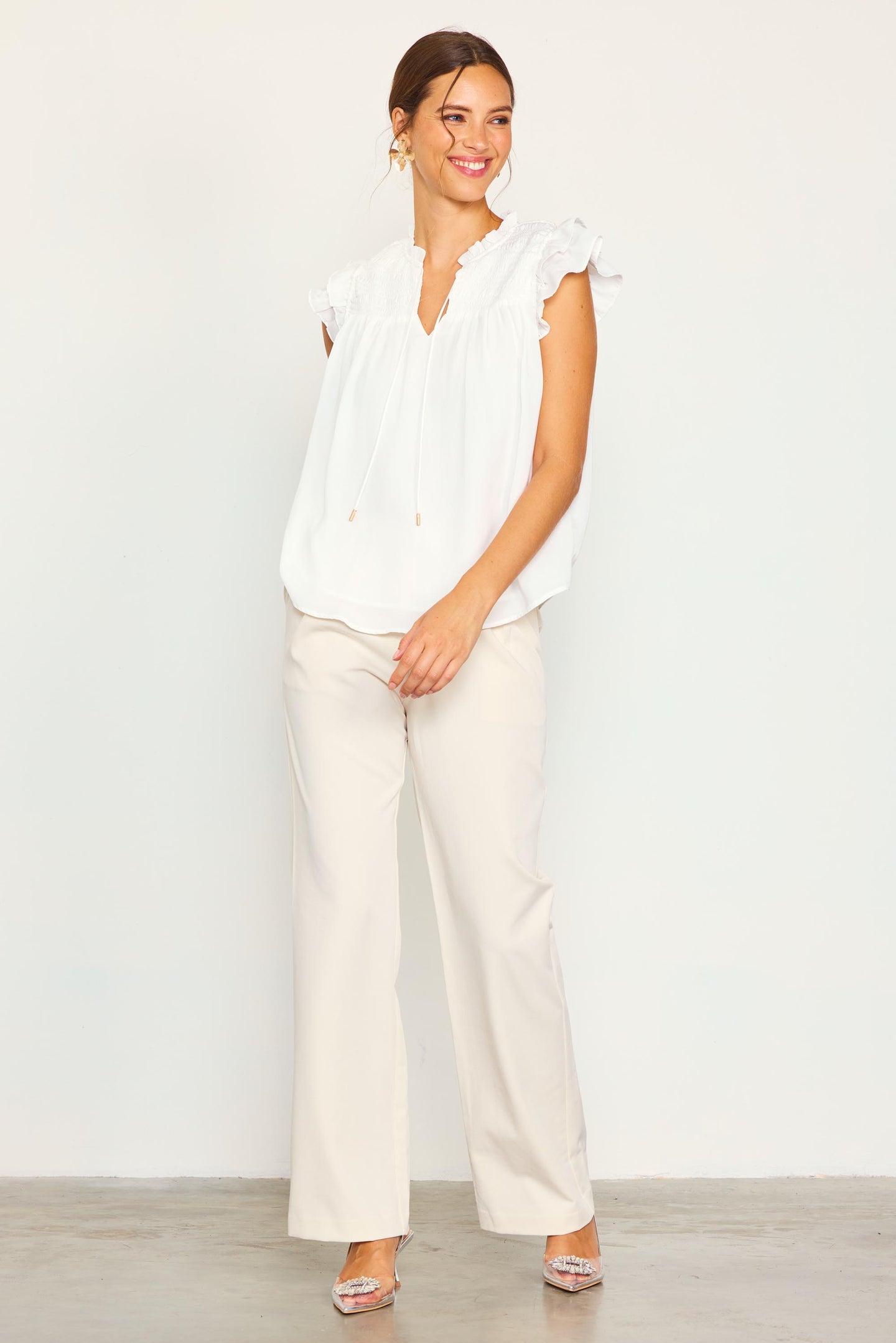 Gwynne Ruffle Short Sleeve Top