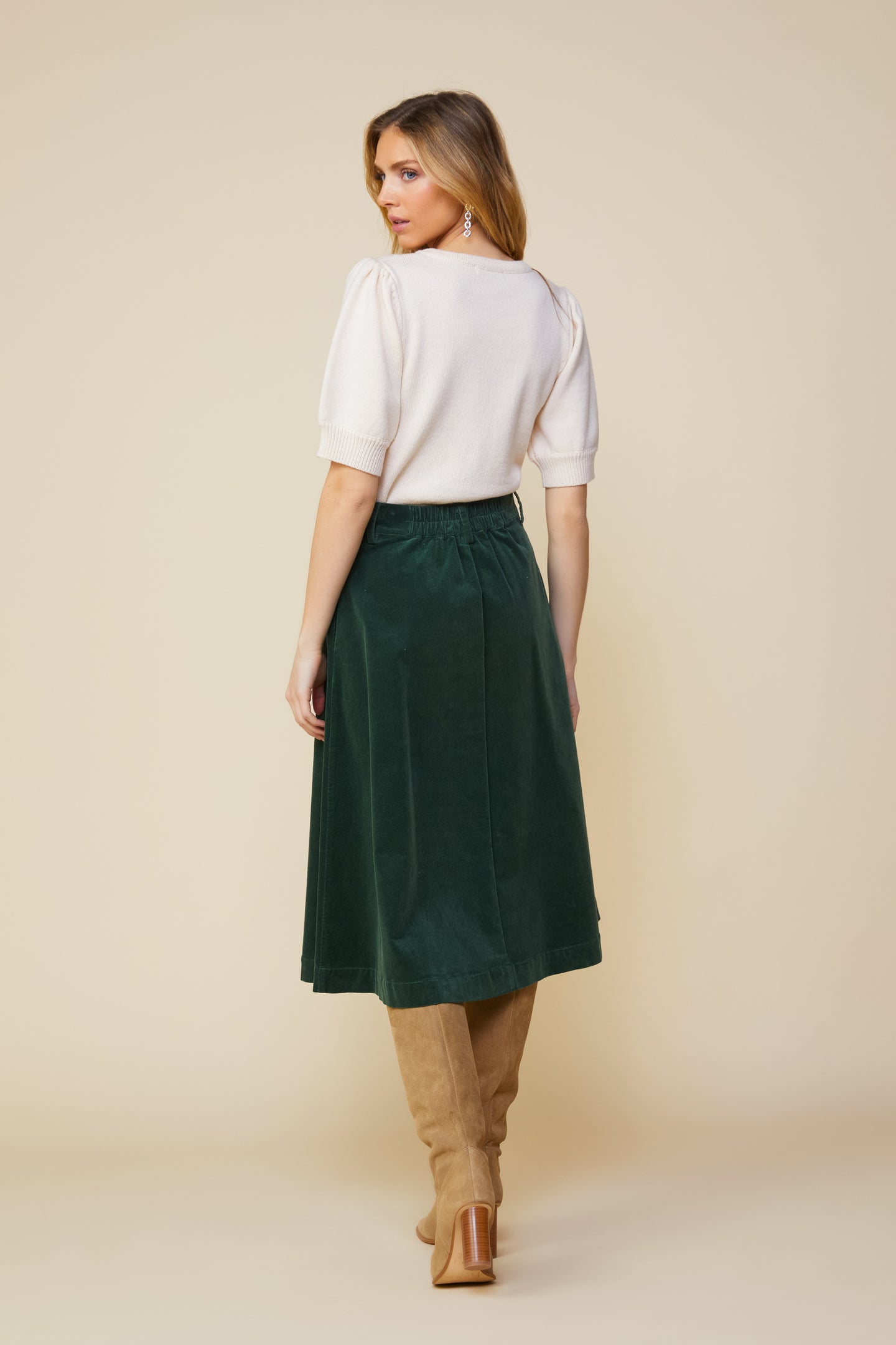 High Waisted Corduroy Skirt