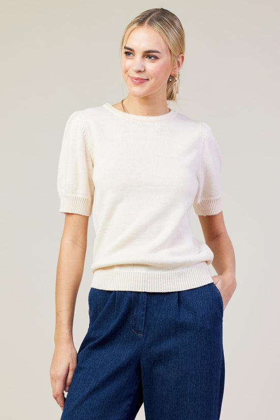 Recycled Yarn Short Sleeve Sweater