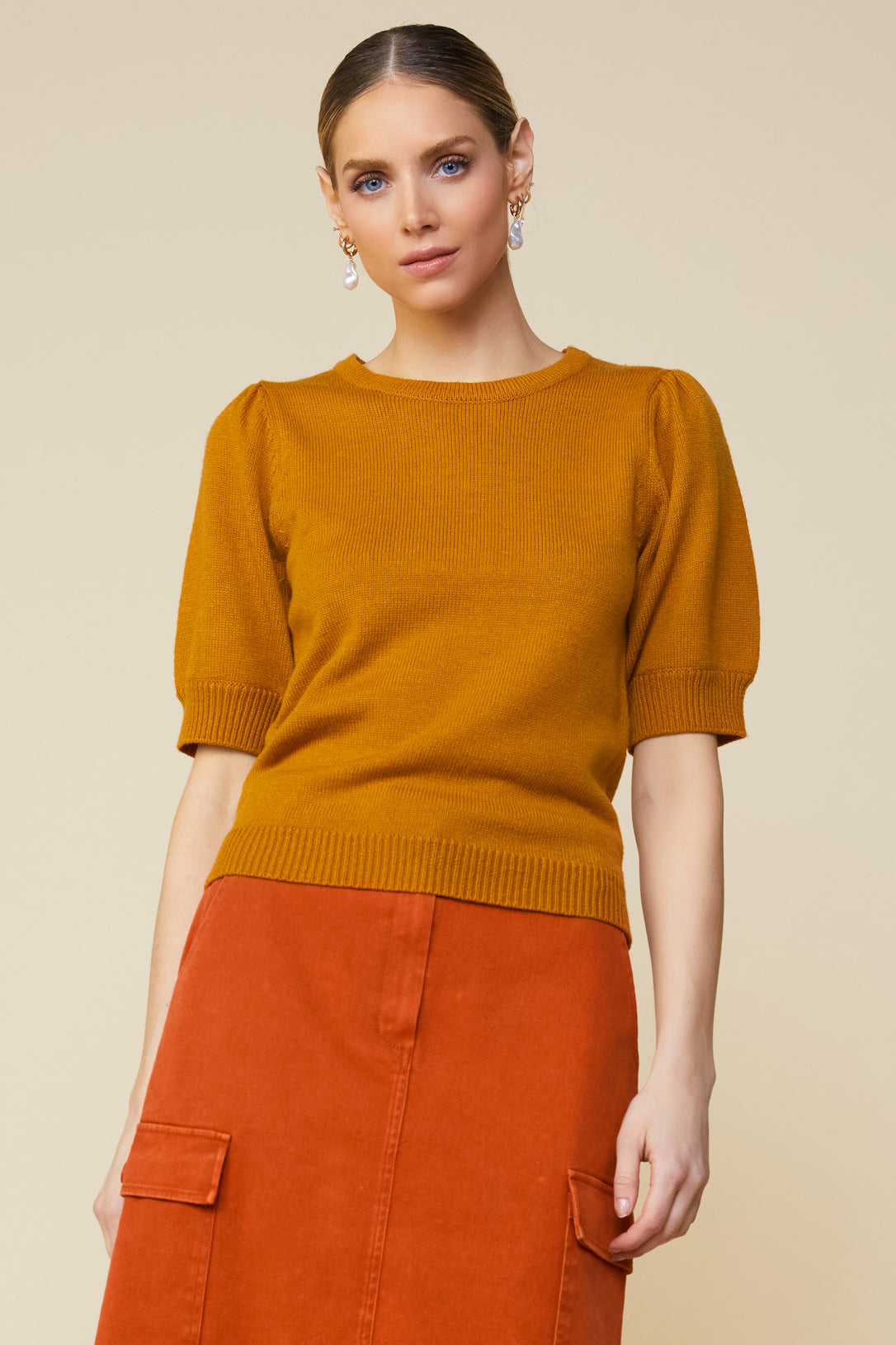 Recycled Yarn Short Sleeve Sweater