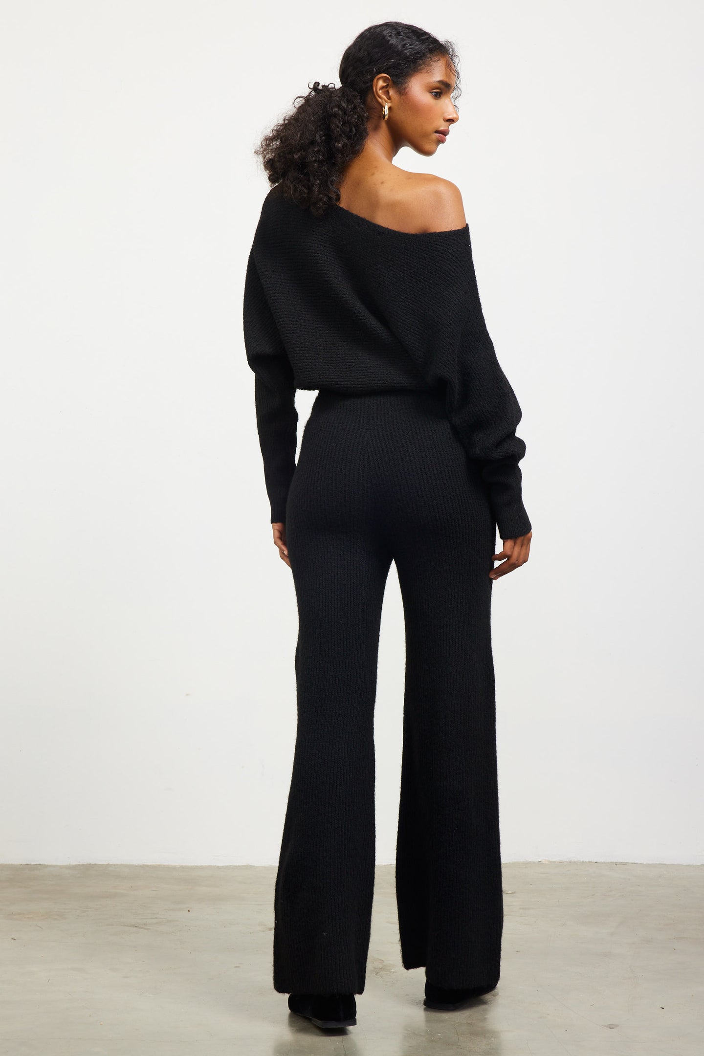 Ribbed Knit Wide Leg Pants