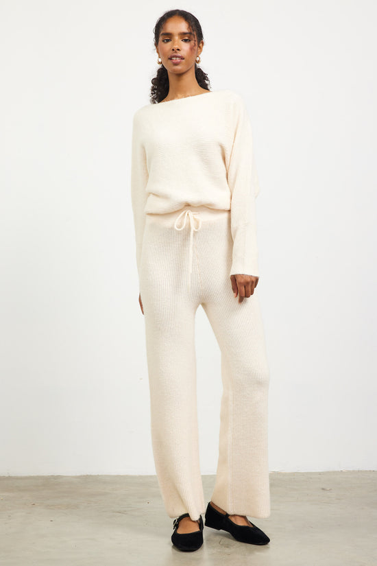 Ribbed Knit Wide Leg Pants