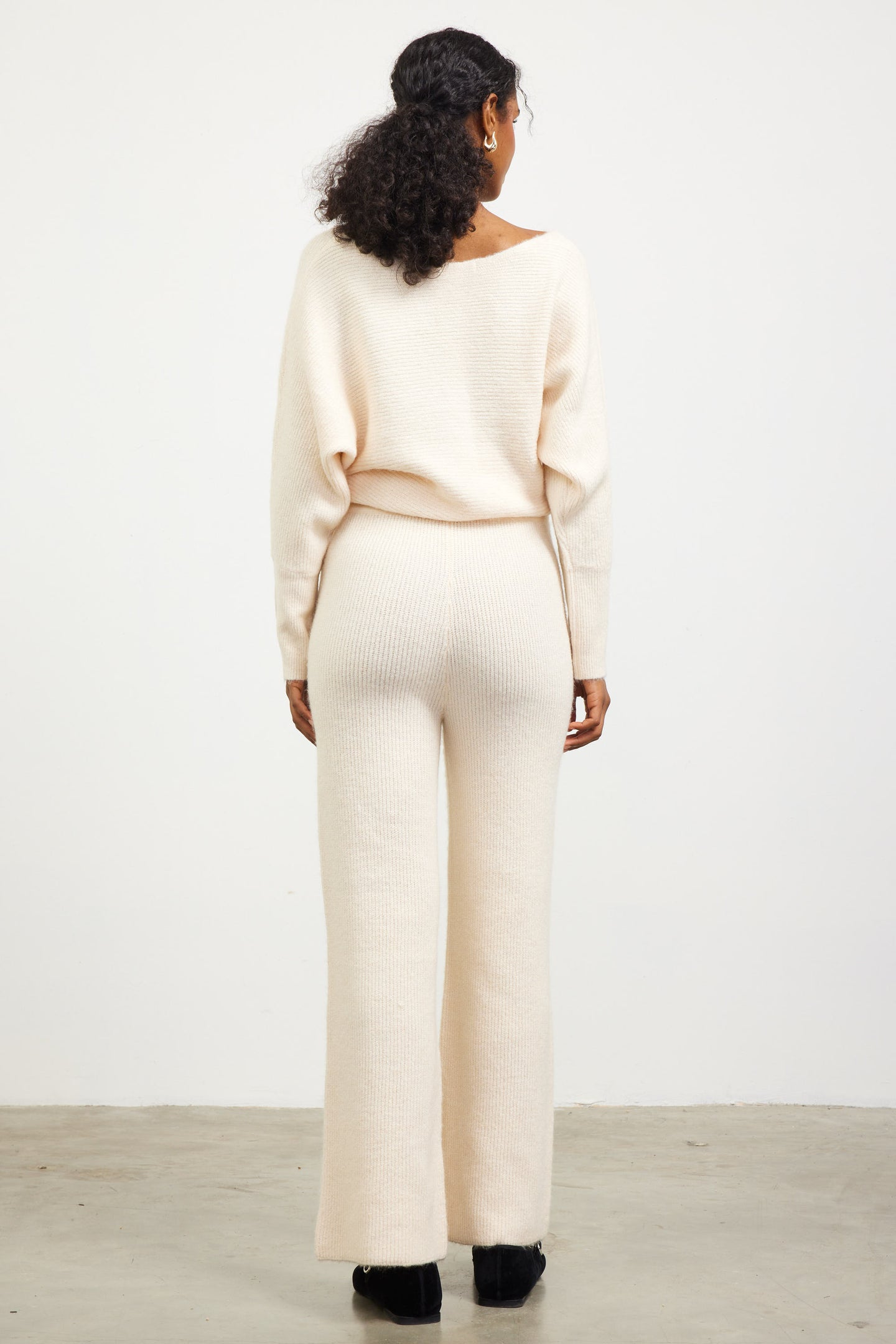 Ribbed Knit Wide Leg Pants