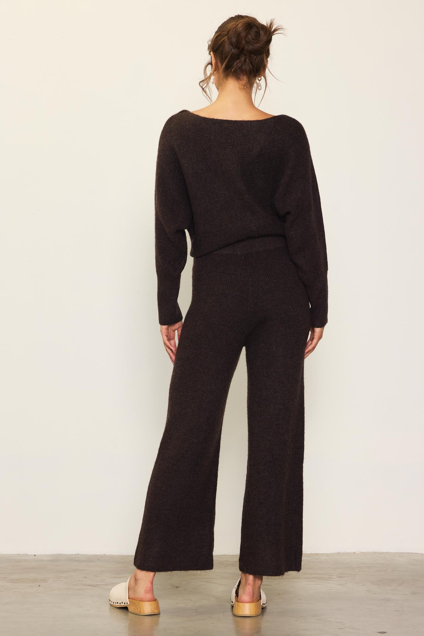 Ribbed Knit Wide Leg Pants