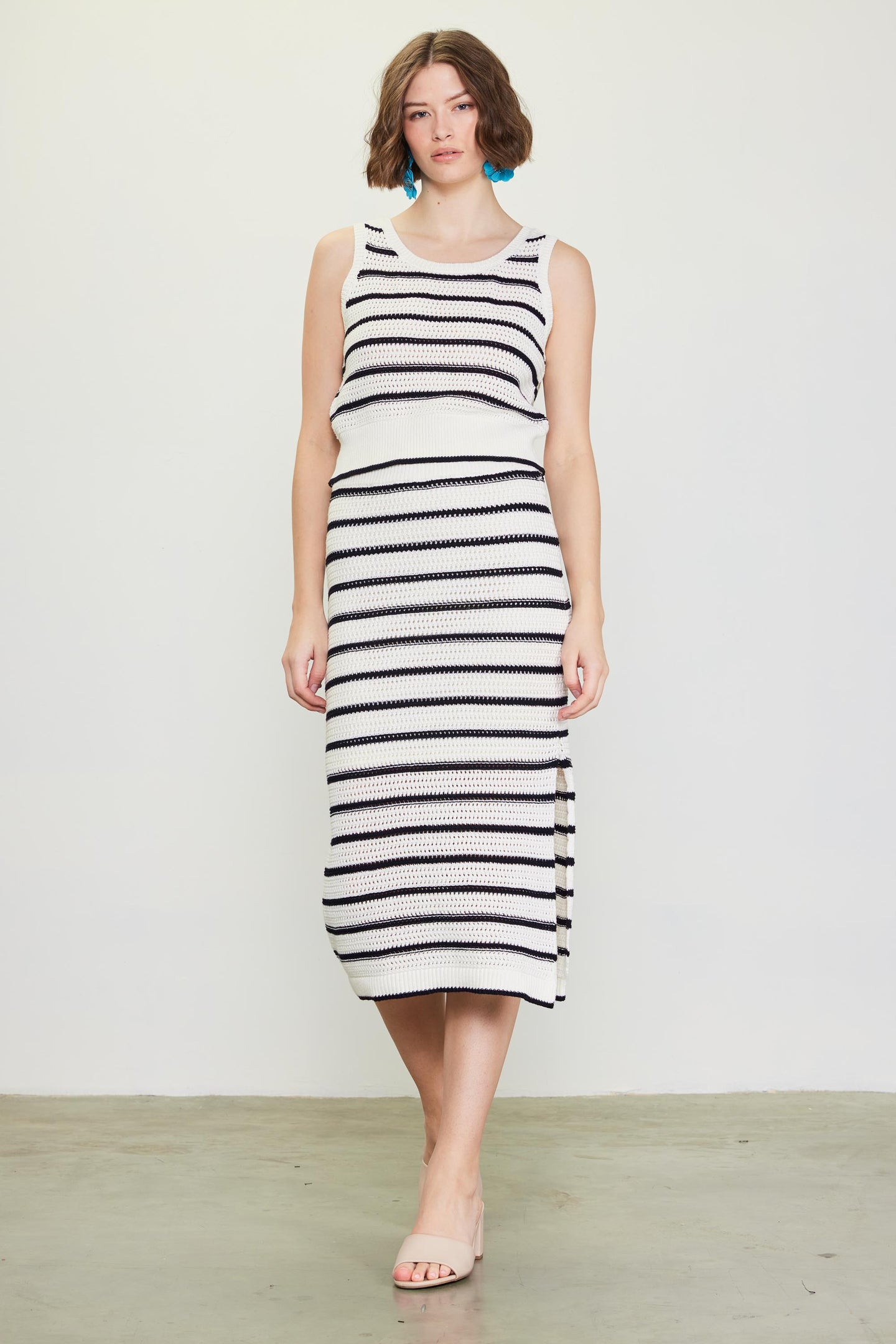 Nautical Stripe Crochet Skirt