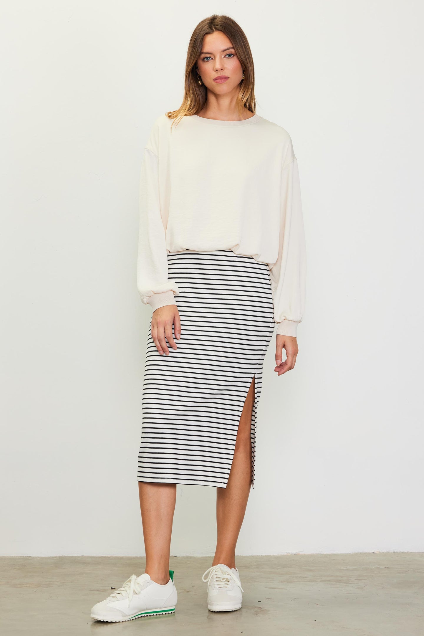 Striped Midi Skirt