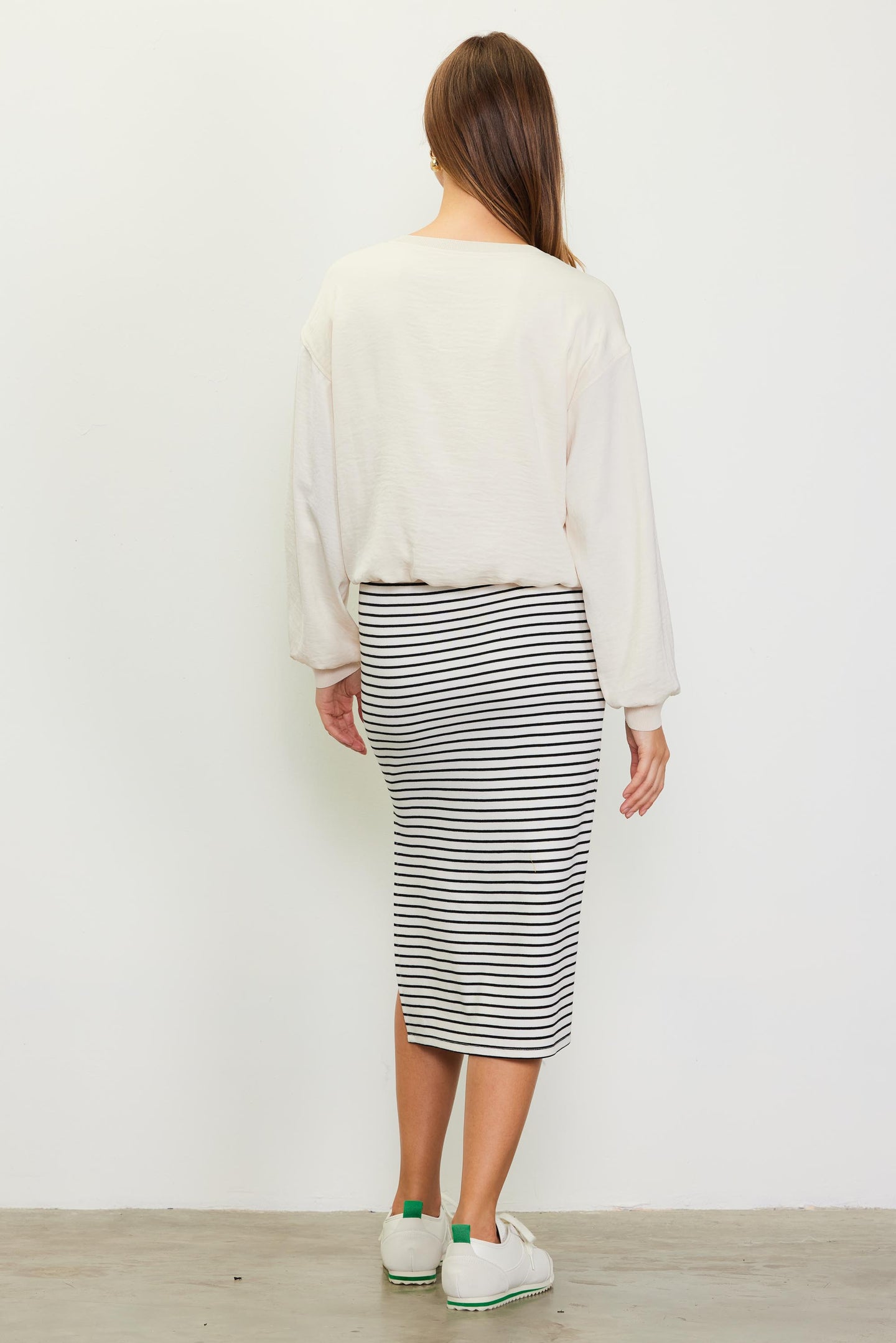 Striped Midi Skirt