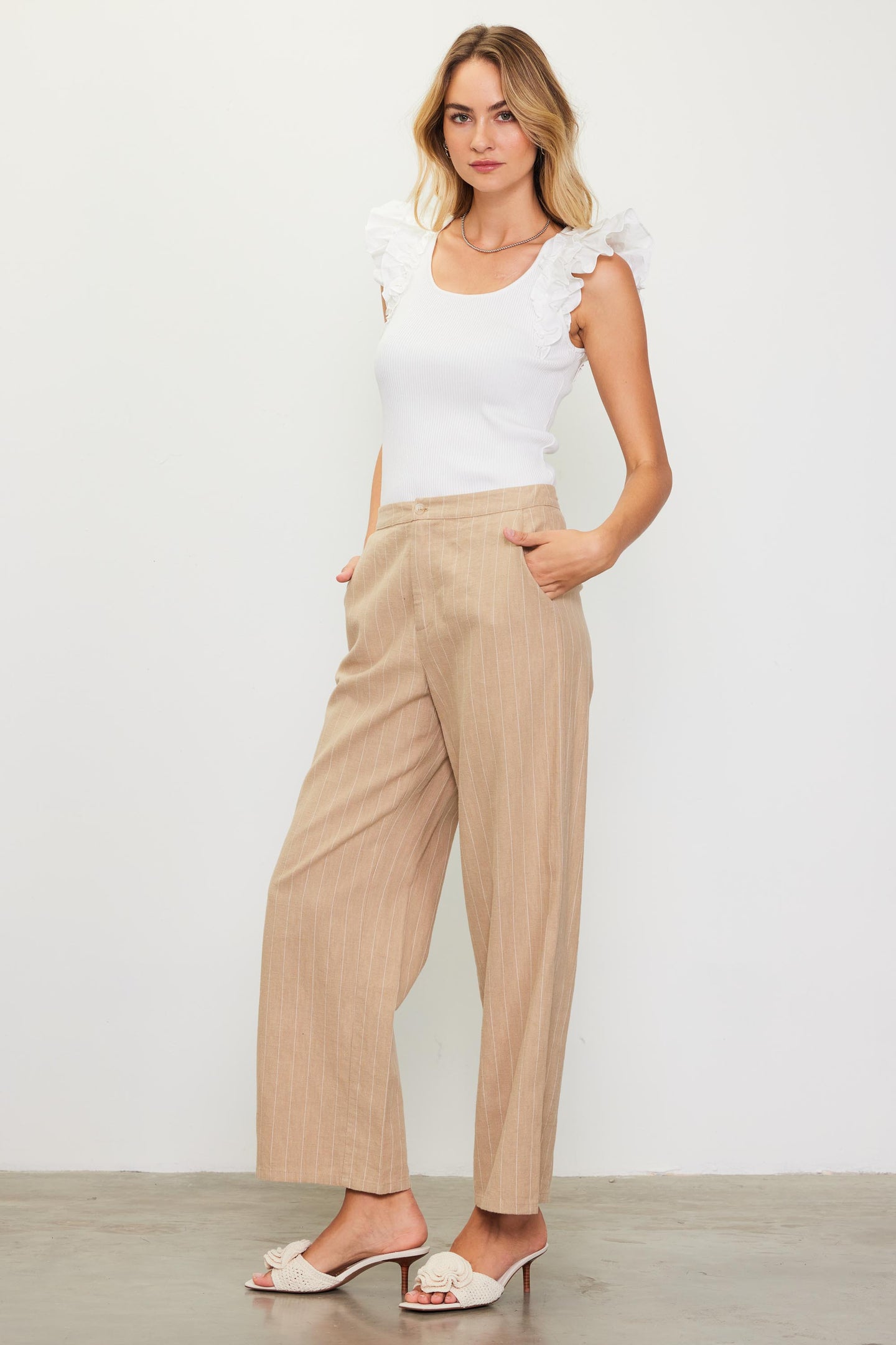 Linen Pin Stripe Pants