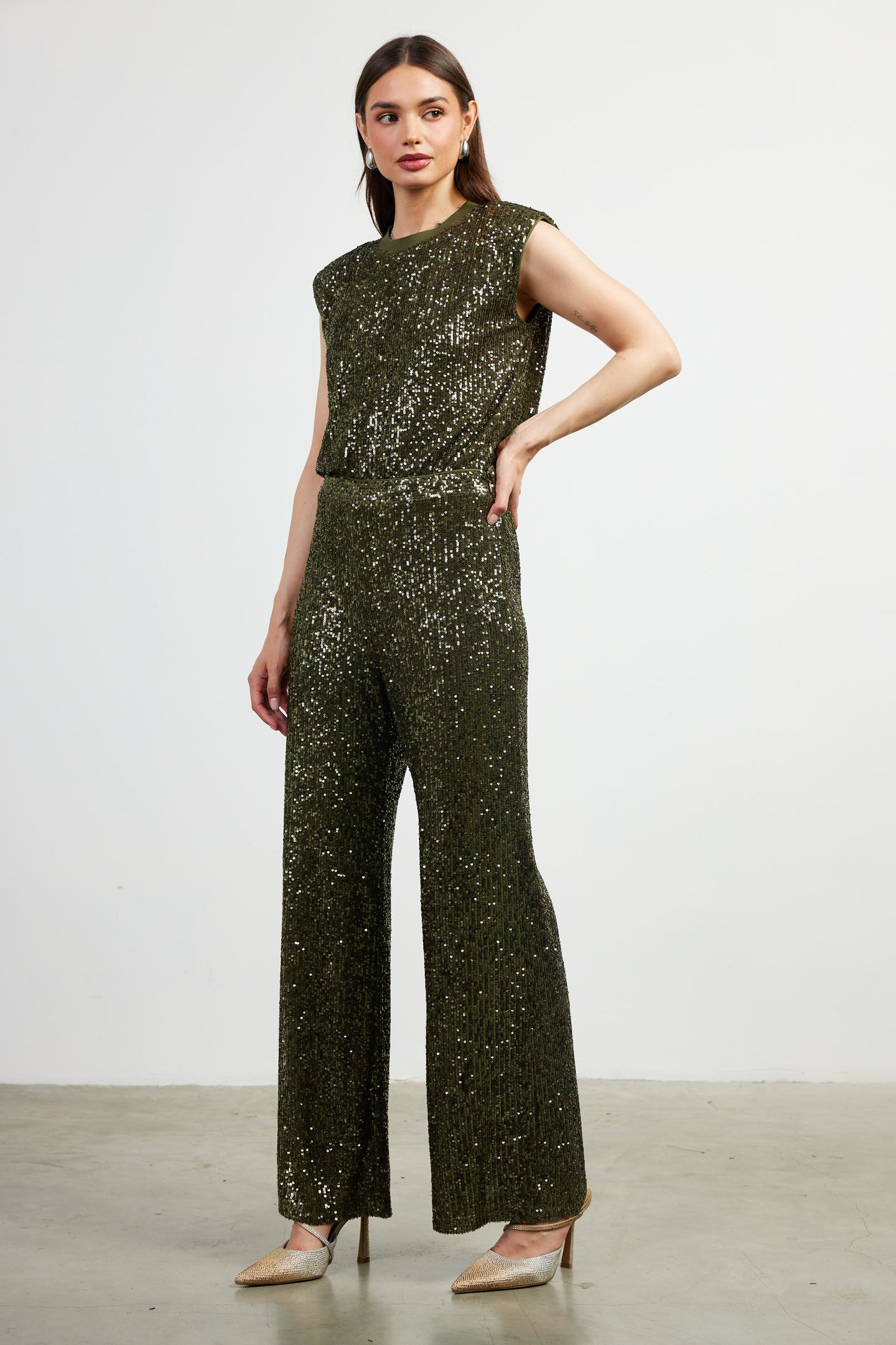 Sequin Flared Pants