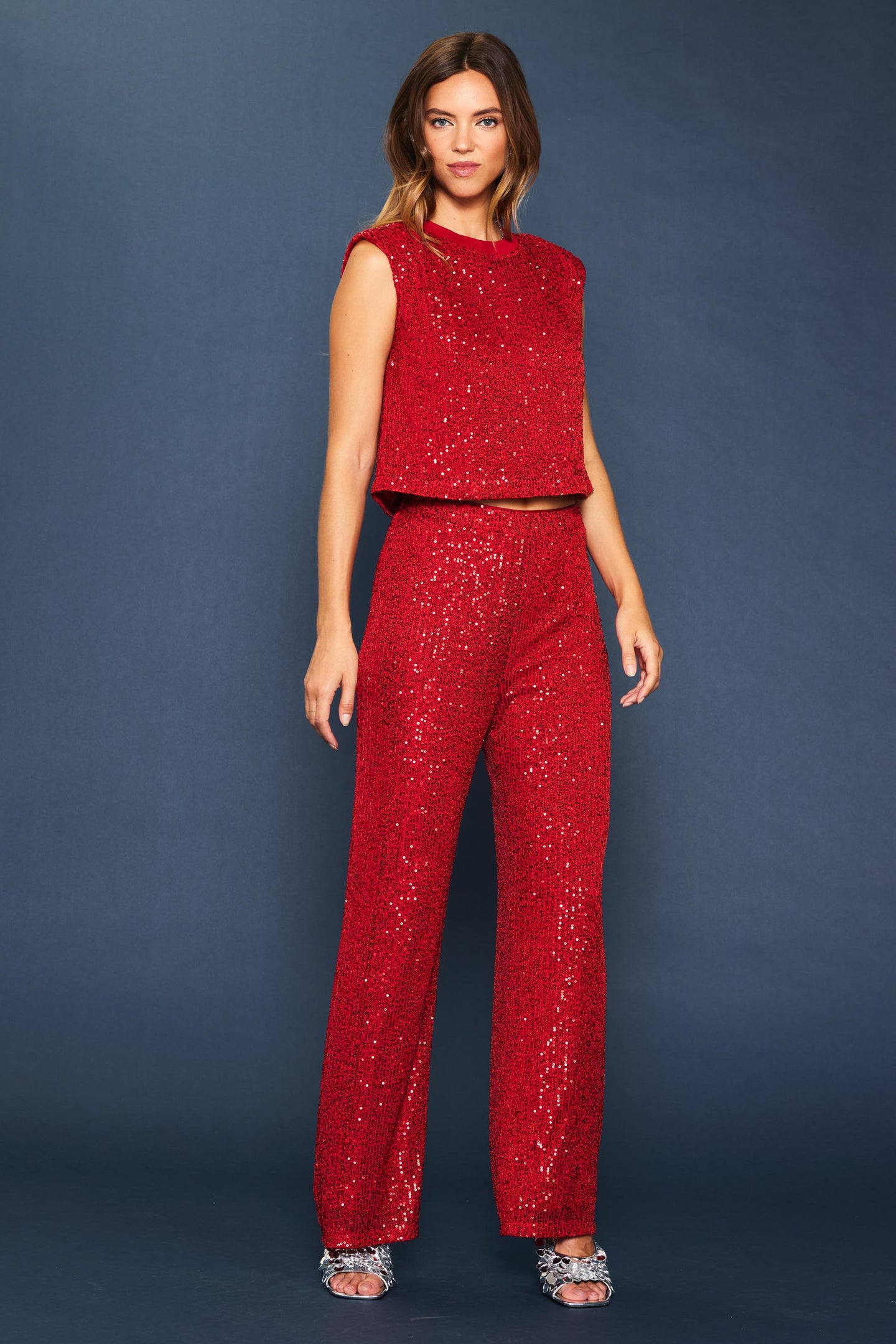 Sequin Flared Pants