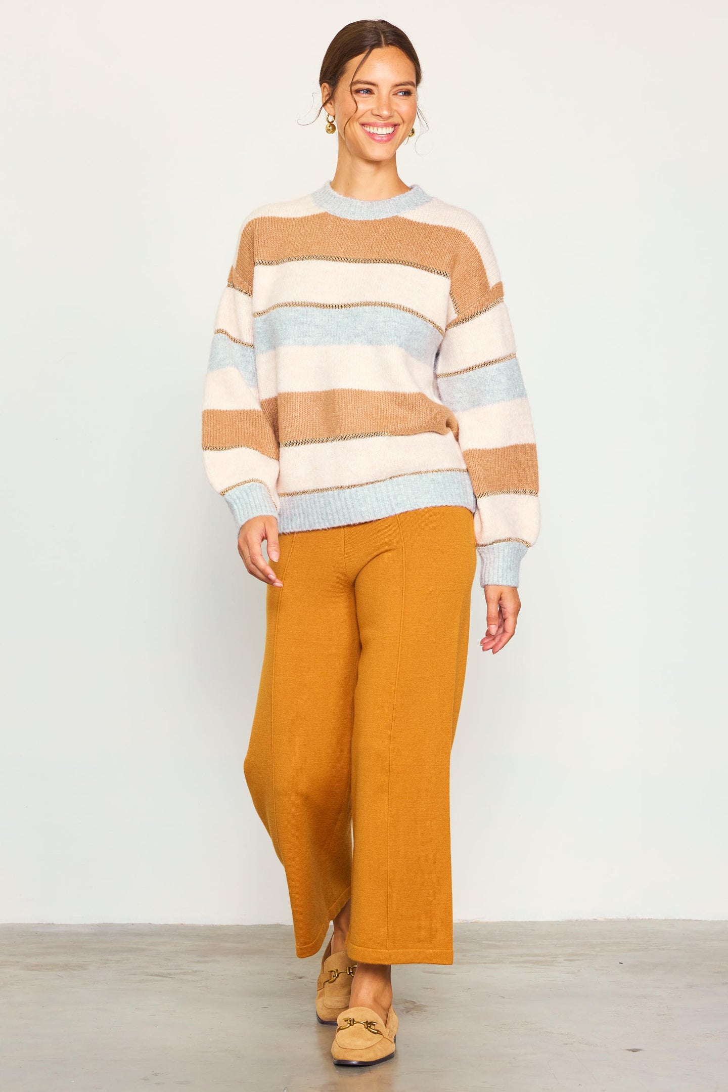 Lurex Stripe Oversized Sweater