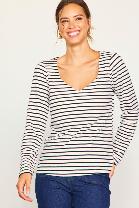 Knit Striped Longsleeve Top