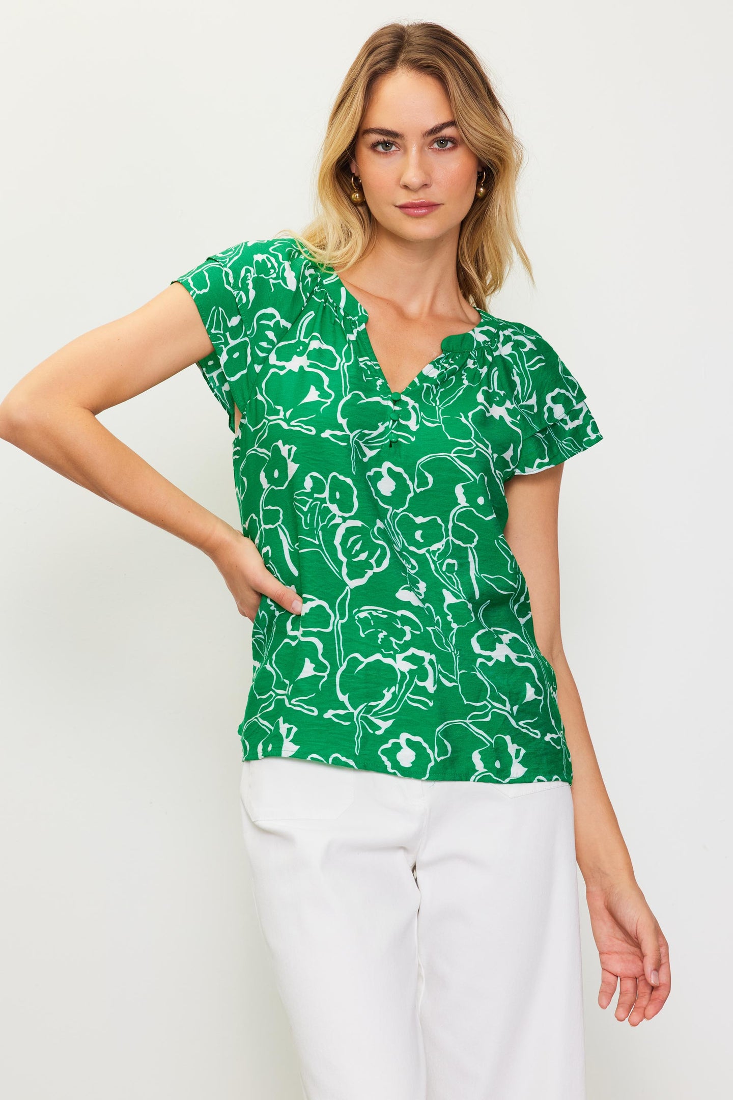 Floral Print Short Sleeve Top