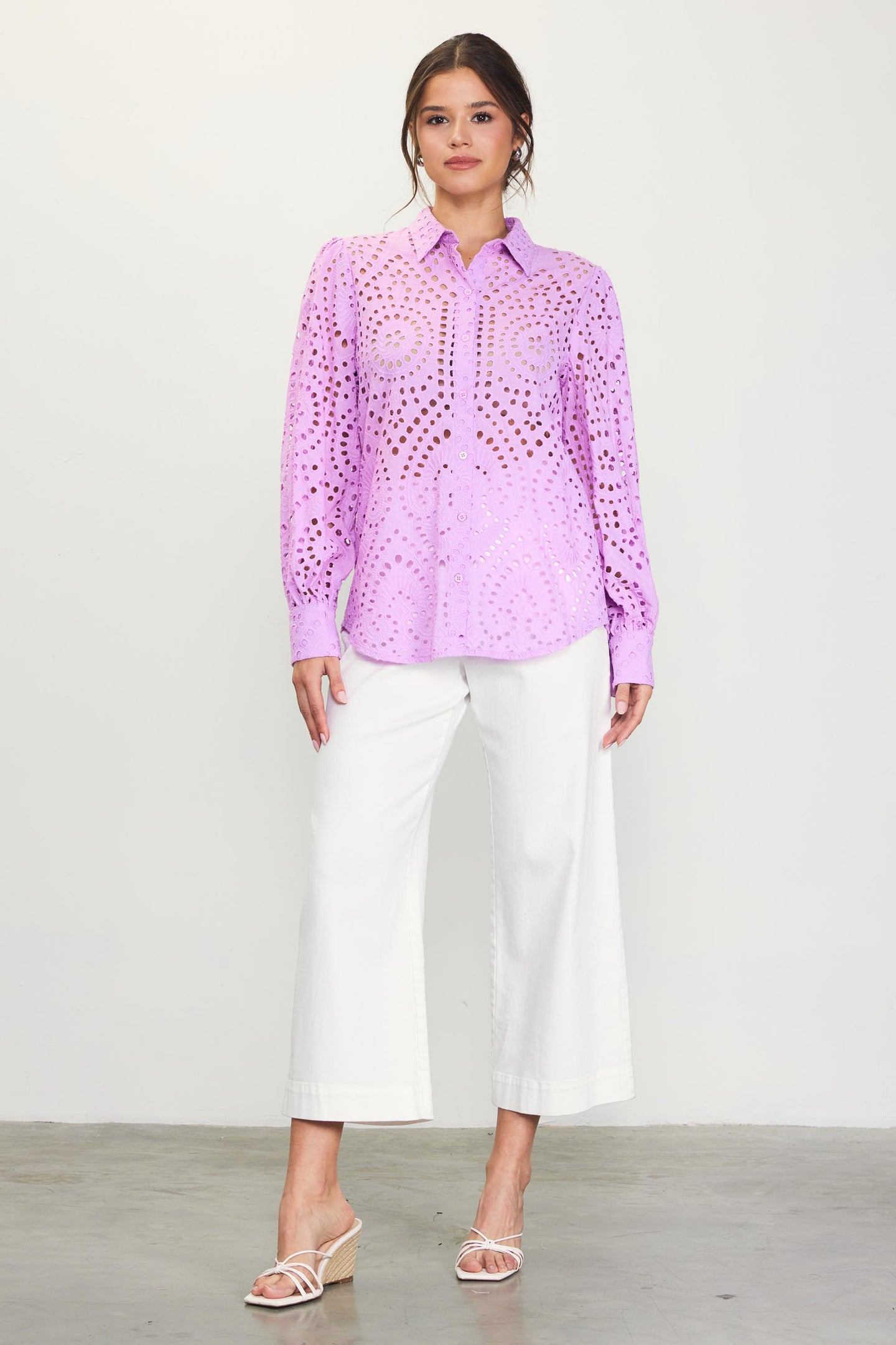 Eyelet Buttondown Shirt