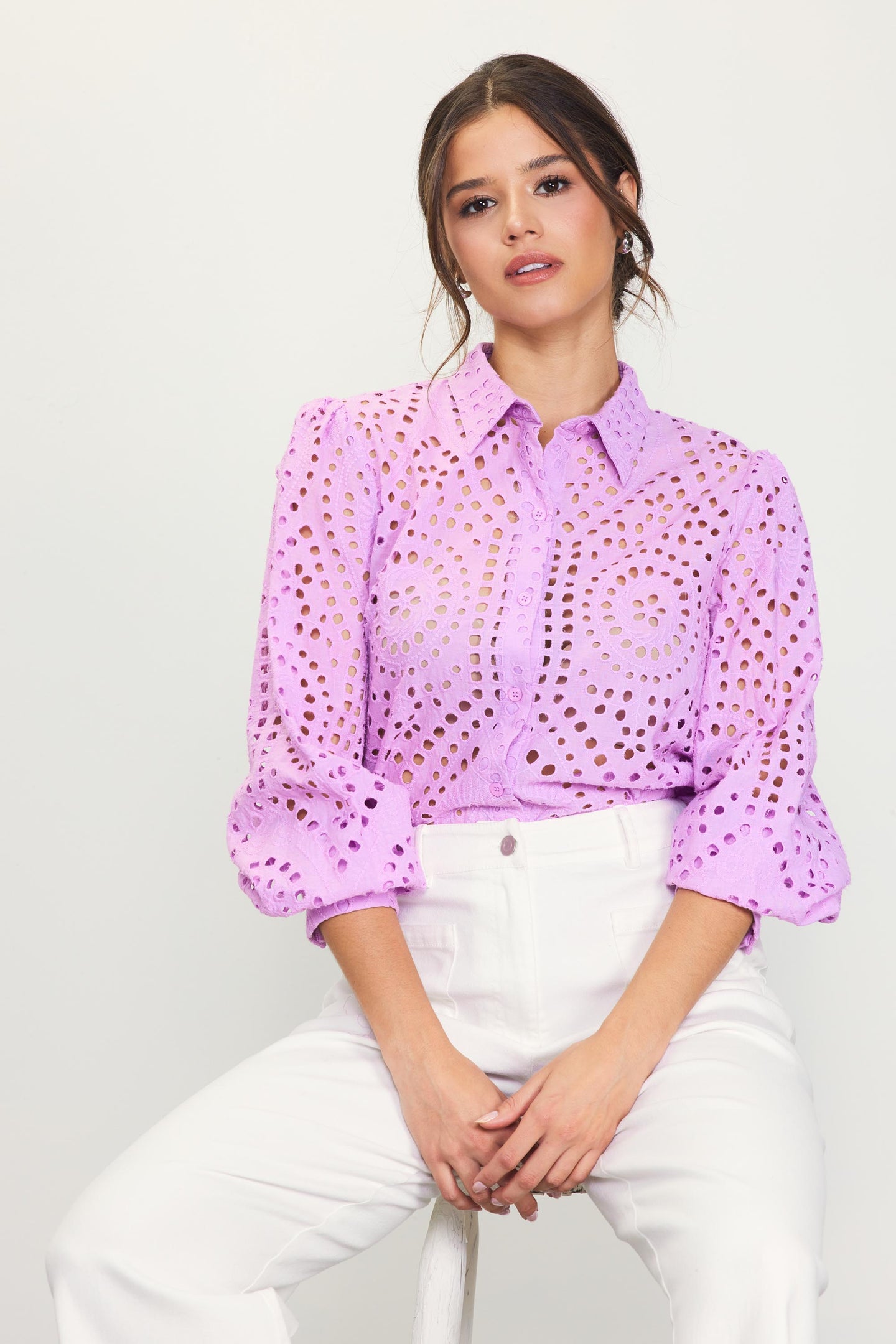 Eyelet Buttondown Shirt